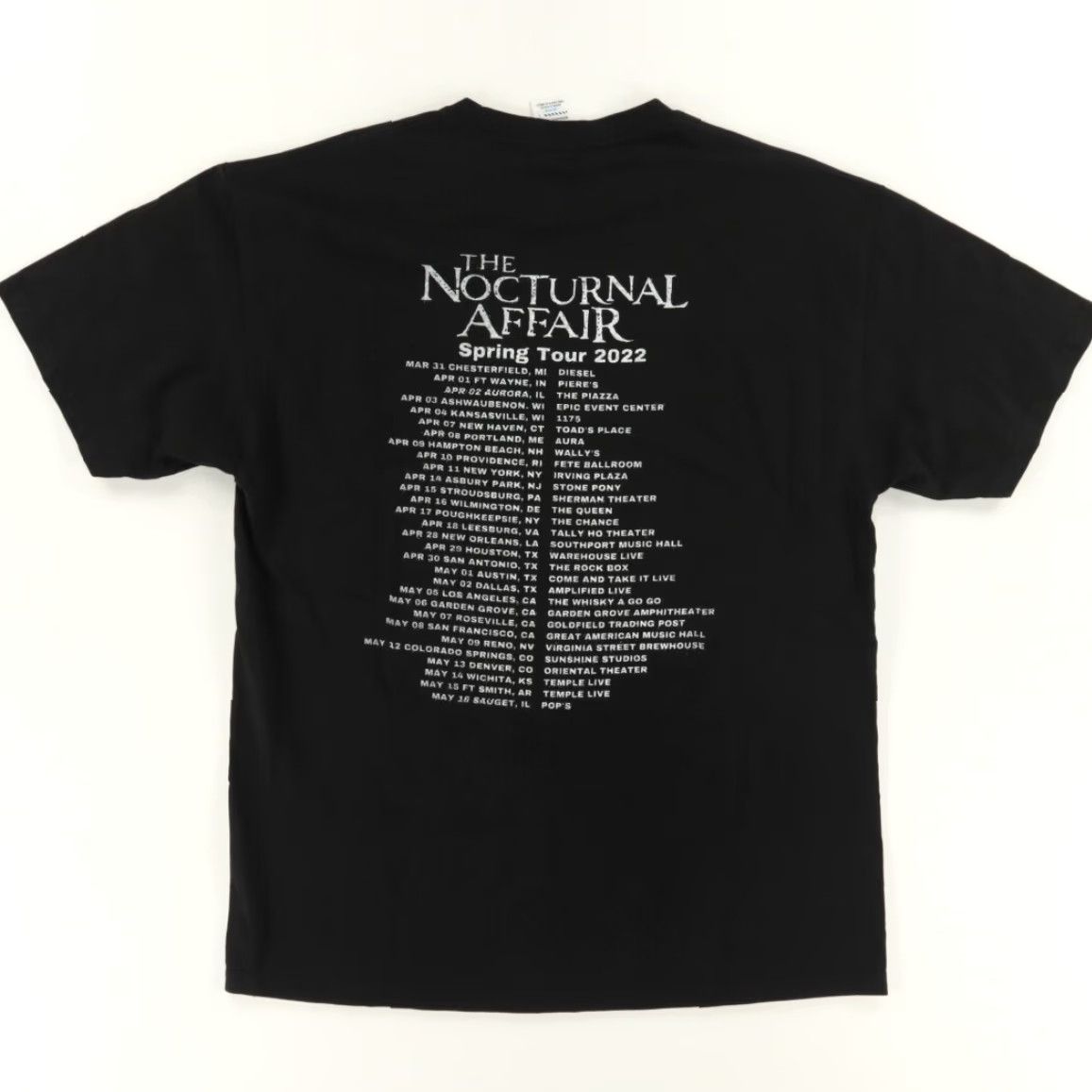 Vintage Teestyled The Nocturnal Affair Spring Tour 2022 Solid T-Shirt Black Men's L Shirt Size US L / EU 52-54 / 3 - 4 Thumbnail