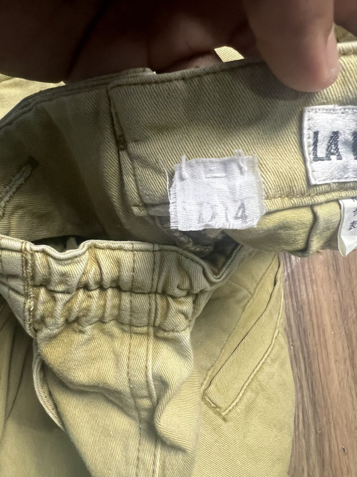 If Six Was Nine LA VIE EN ROSE Panelled Khaki Ankle Zip Pants (42) Size US 26 / EU 42 - 10 Thumbnail