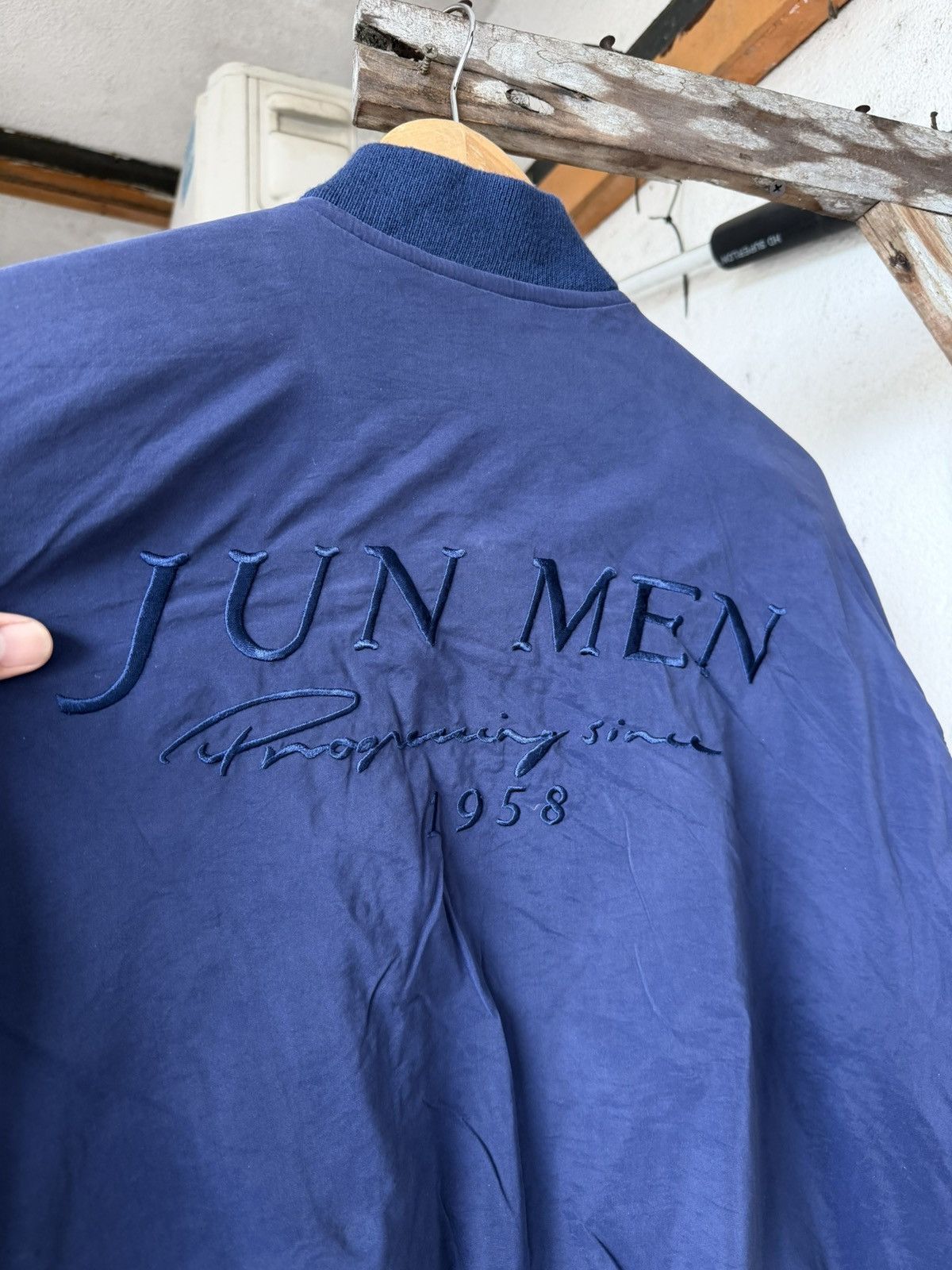 JUN MEN Vintage 90s Jun Men Embroidery Big Logo Bomber Jacket Size US L / EU 52-54 / 3 - 5 Thumbnail