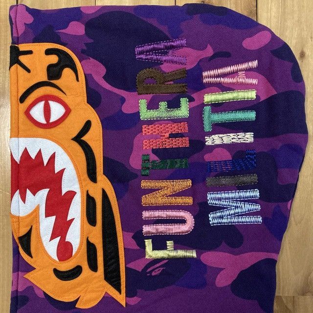 Bape BAPE Tiger Full Zip Hoodie Purple Camo a bathing ape Size US XL / EU 56 / 4 - 5 Thumbnail