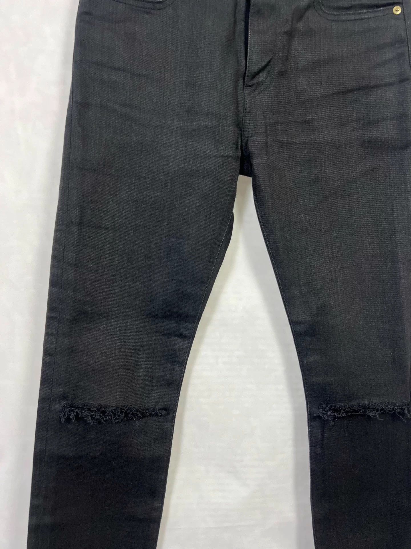 Saint Laurent Paris SLP 16SS Hedi 16 S/S Knee Cut Frayed Hem 28 Jeans Size US 28 / EU 44 - 3 Thumbnail