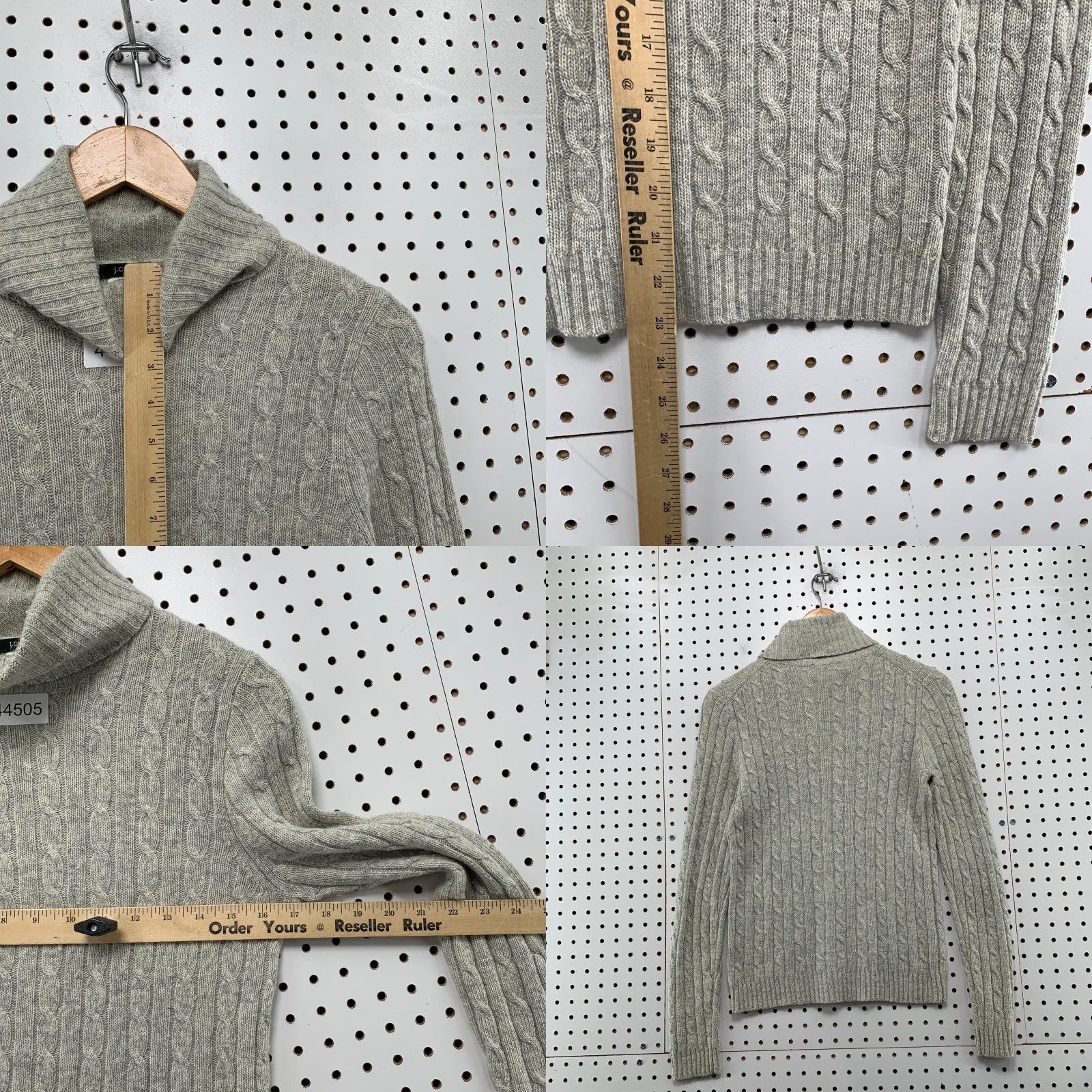 J.Crew J.CREW Pattern: Solid Merino Wool Cashmere Sweater Cable-Knit Turtleneck Gray Womens Small Pullover Winter, Fall Mens? Size S / US 4 / IT 40 - 8 Thumbnail