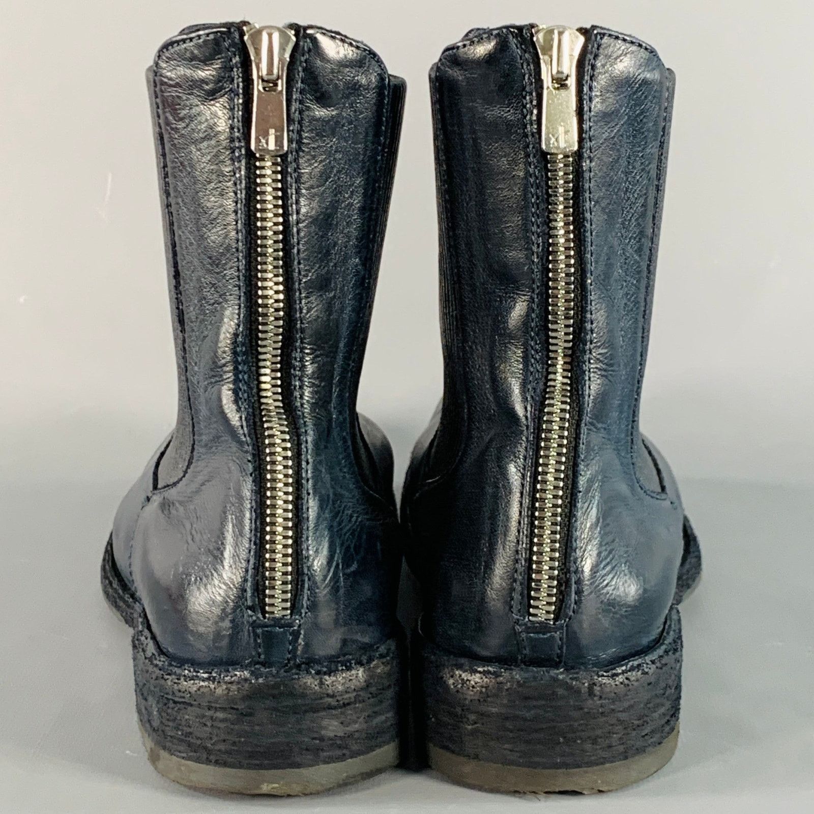 Officine Creative OFFICINE CREATIVE 7 Navy Antique Leather Ankle Chelsea Boots Size US 7 / IT 37 - 3 Thumbnail