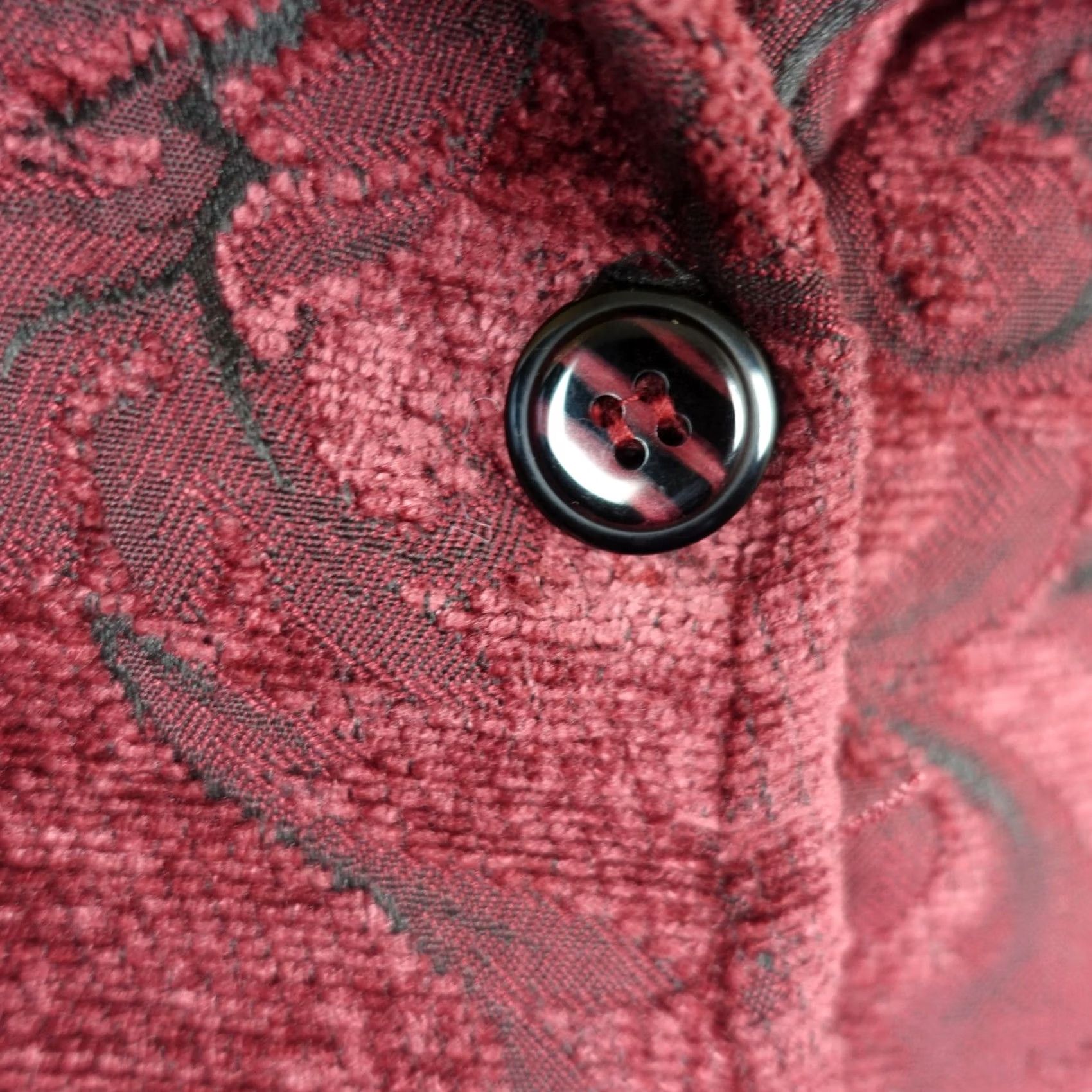Vintage VINTAGE First Option Shirt Womens L Red 90s Casual Button-Up Brocade Top VTG Size L / US 10 / IT 46 - 3 Thumbnail