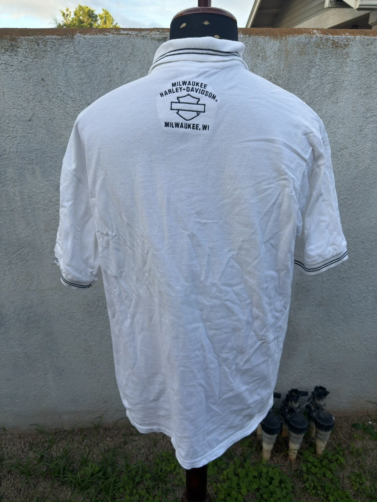 Harley Davidson Harley Davidson Polo Shirt Golf White Embroidered Men's L Size US L / EU 52-54 / 3 - 2 Thumbnail