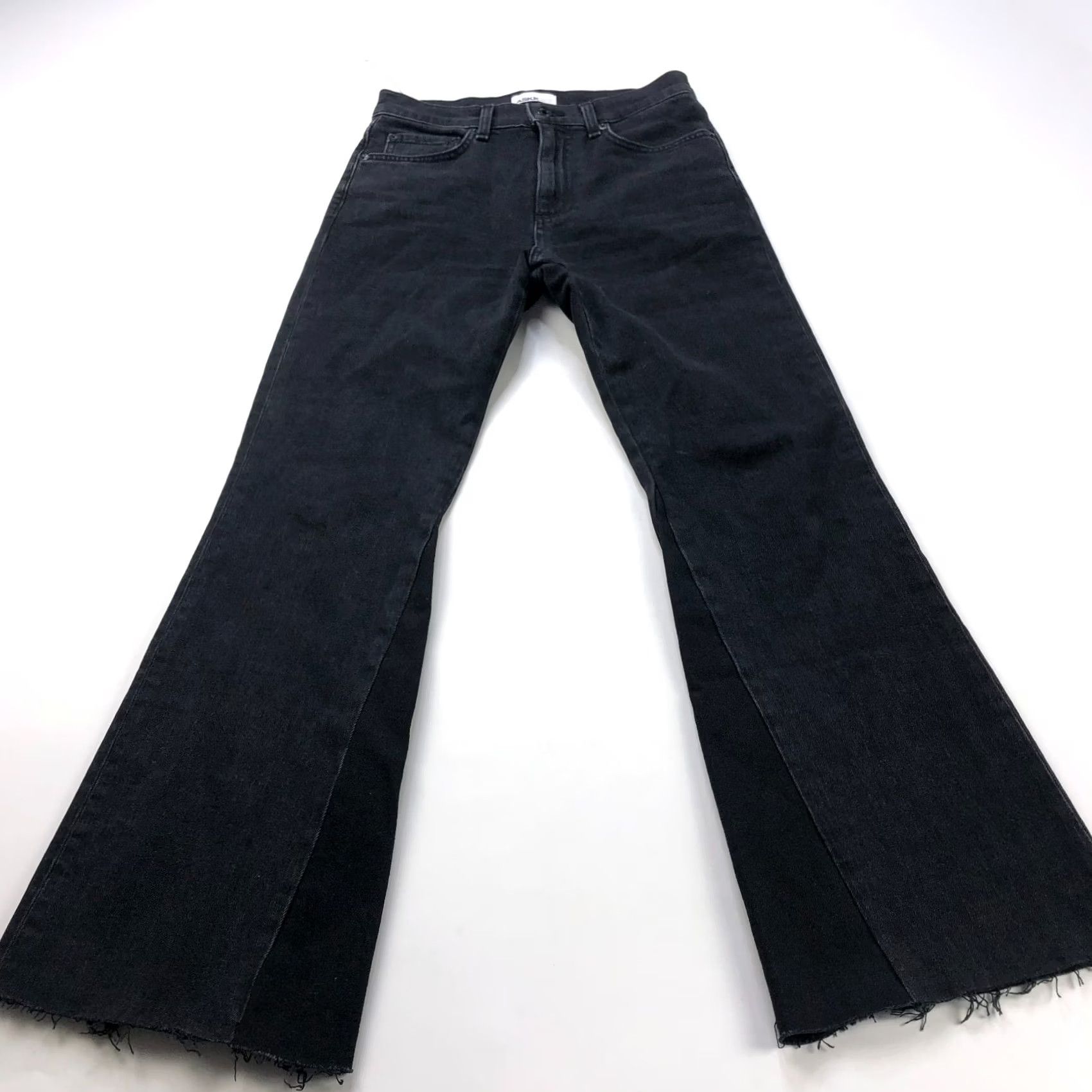 Vintage Askk NY Flare Jeans High Rise 26 Black 28L Festival Button Pockets 5-Pocket Denim Women XS? Size 26" / US 2 / IT 38 - 4 Thumbnail