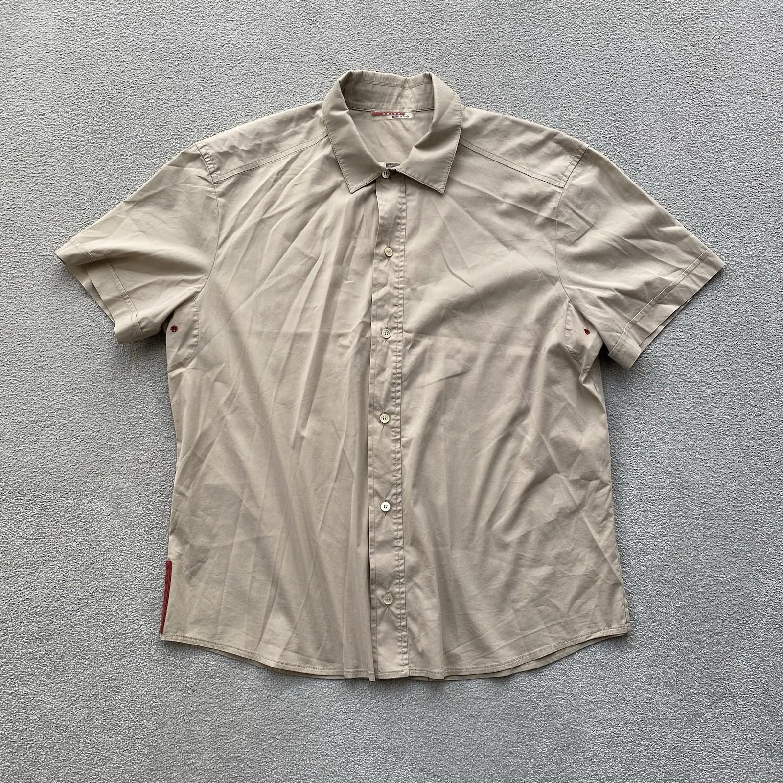 Prada Prada Sport Red Tab Short Sleeve Button Up Shirt Tan Size US L / EU 52-54 / 3 - 1 Thumbnail
