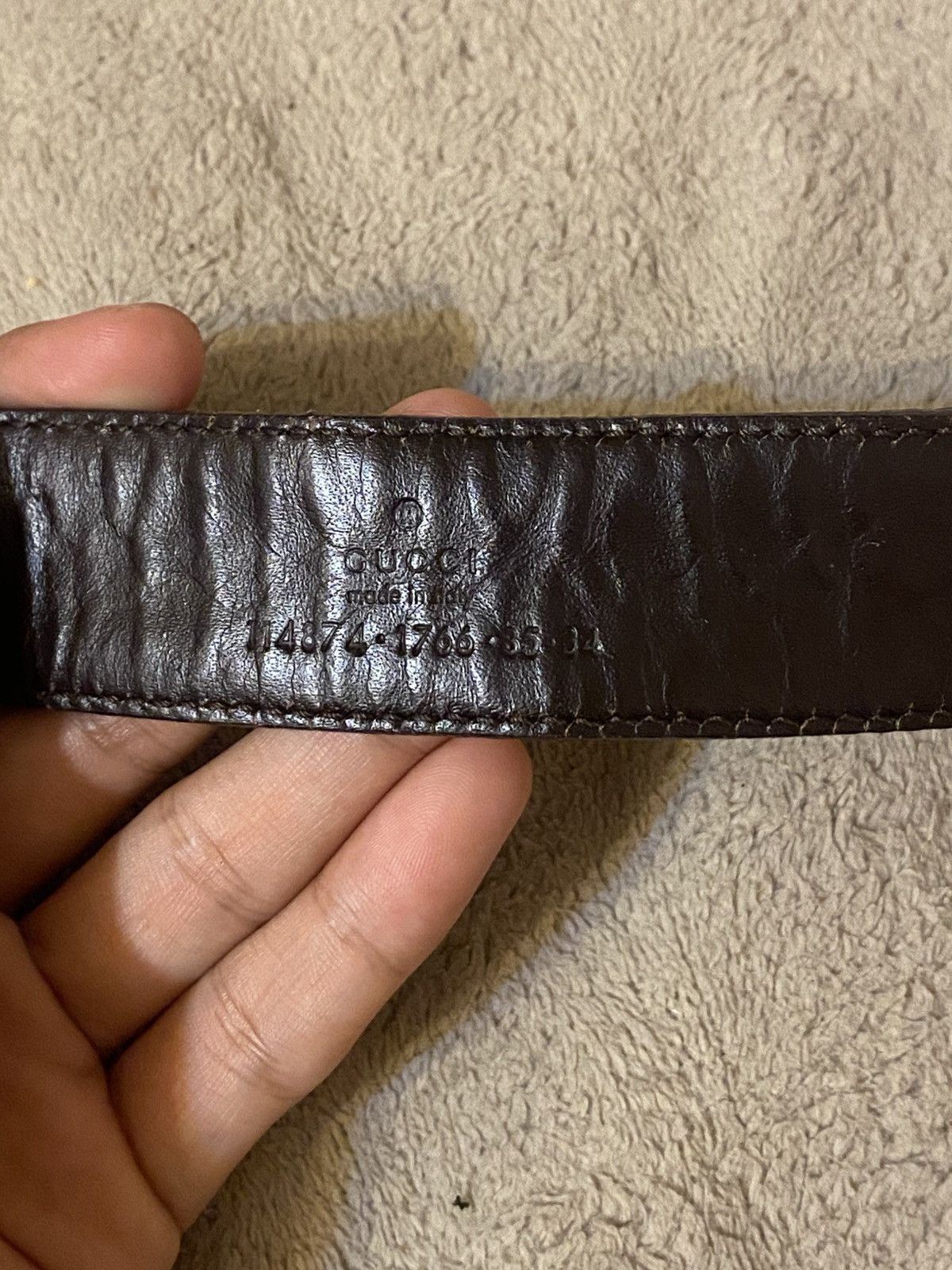 Gucci Gucci Monogram Belt GG Silver Buckle Size ONE SIZE - 7 Thumbnail