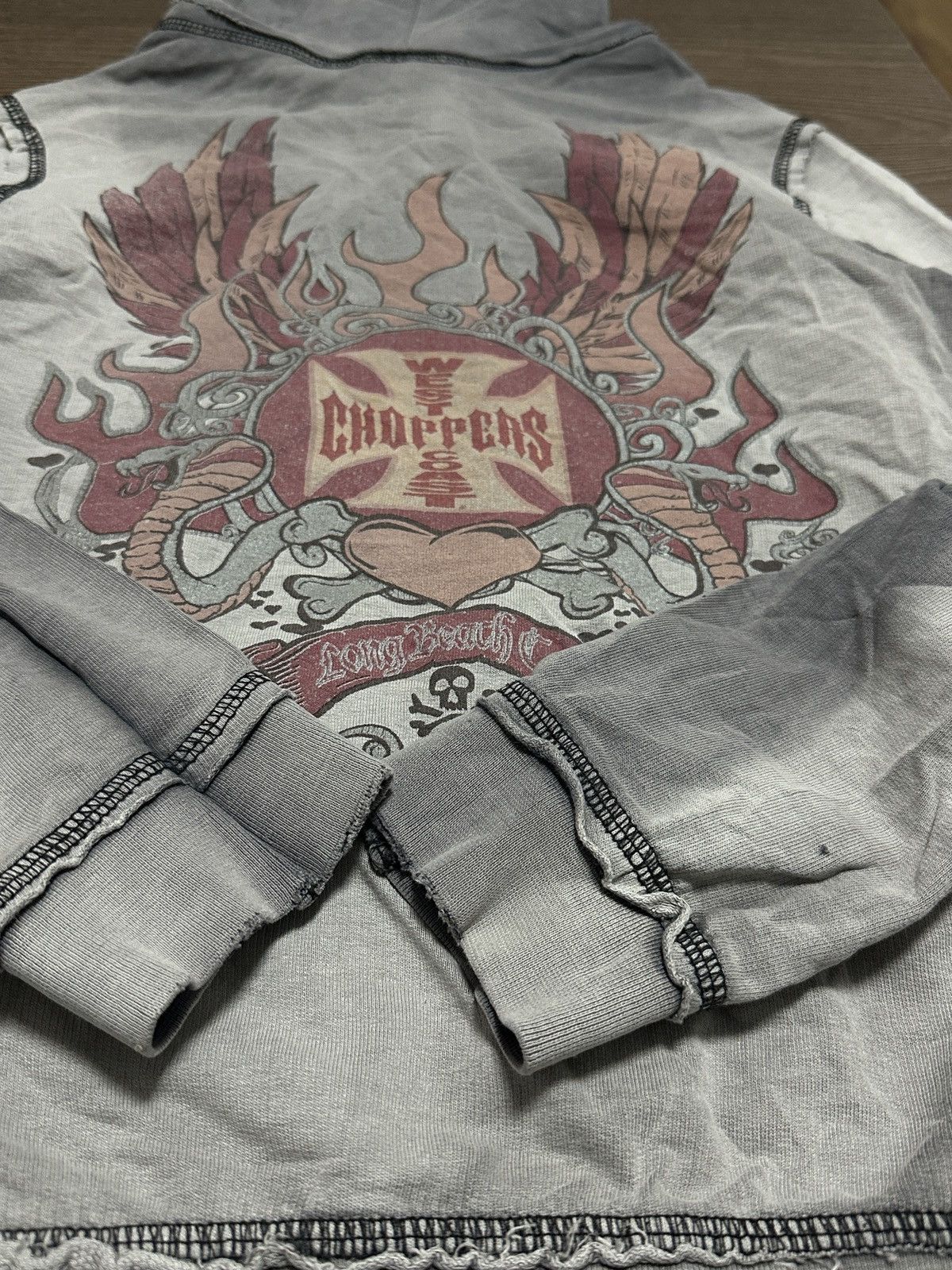 Vintage × West Coast Choppers Vintage West Coast Choppers Distressed Style Zip Hoodie Size M / US 6-8 / IT 42-44 - 13 Thumbnail