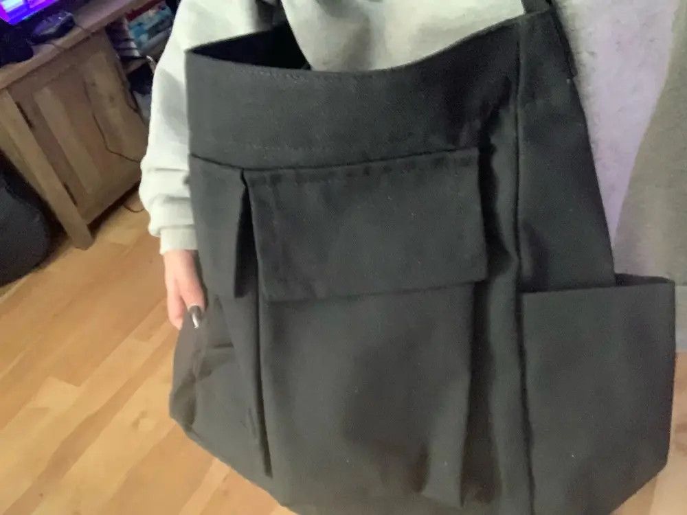 Japanese Brand Black Casual Canvas Shoulder Bag Size ONE SIZE - 4 Thumbnail
