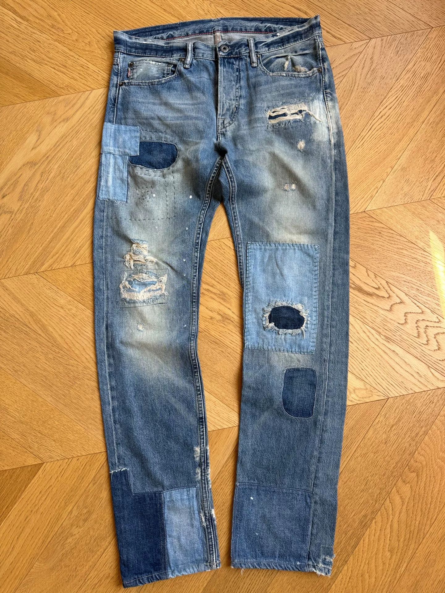 RLX Ralph Lauren Vintage Wash Patchwork Denim Jeans Size US 32 / EU 48 - 1 Thumbnail