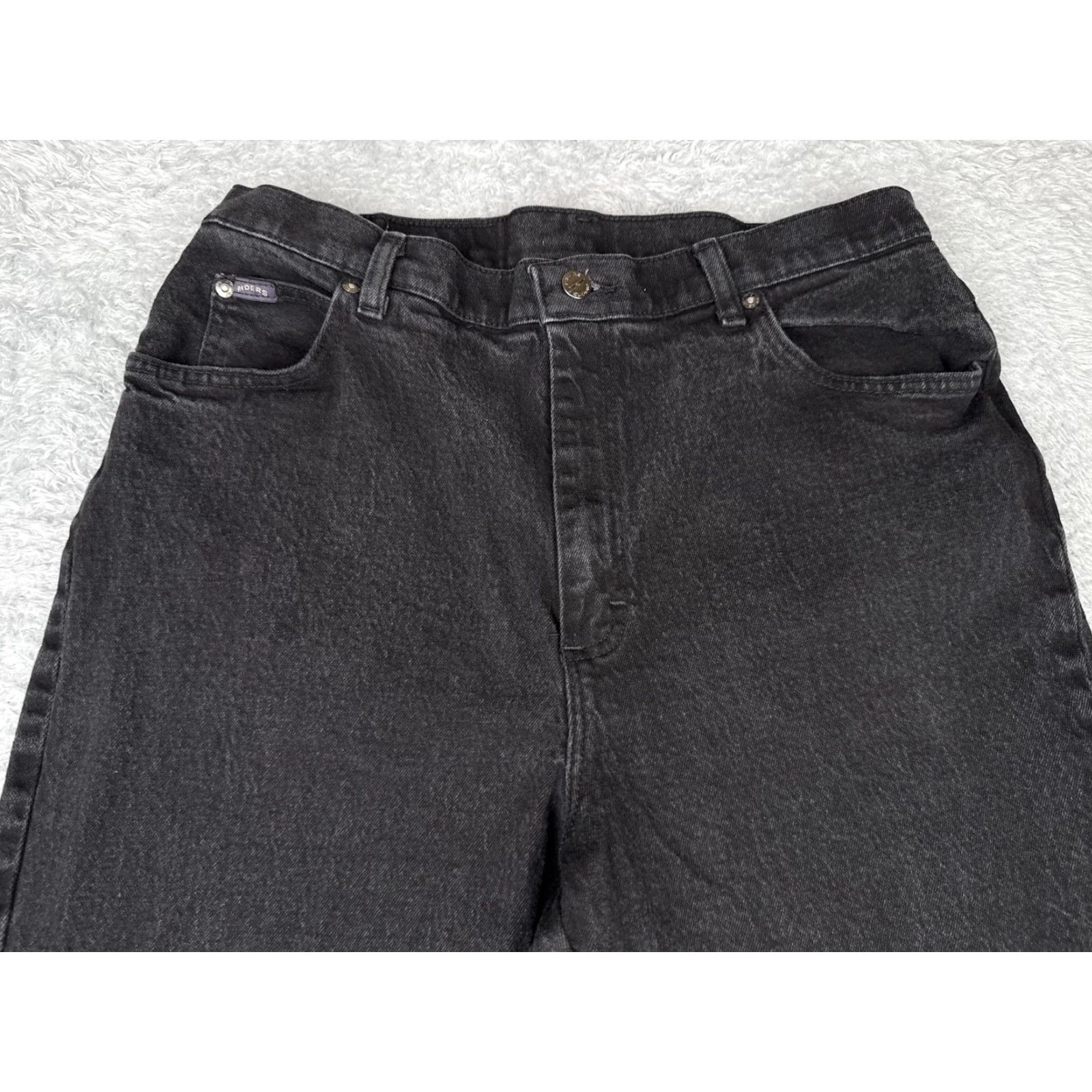 Lee Riders by Lee Jeans Womens Black Tapered Leg High Rise 32x30 Denim Stretch 5-Pocket ZIP Button Size 38" / US 16 / IT 52 - 4 Thumbnail