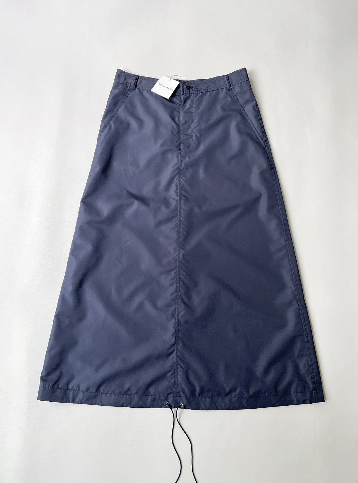image of Comme Des Garcons S/s 06 A Line Tech Nylon Skirt in Dark Blue, Women's (Size 28)