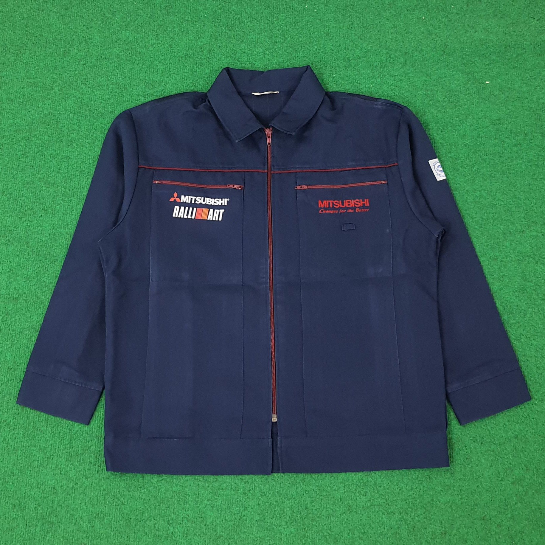 Japanese Brand Vintage Mitsubishi RalliArt Racing Sports Jacket C247N24 Size US M / EU 48-50 / 2 - 2 Thumbnail