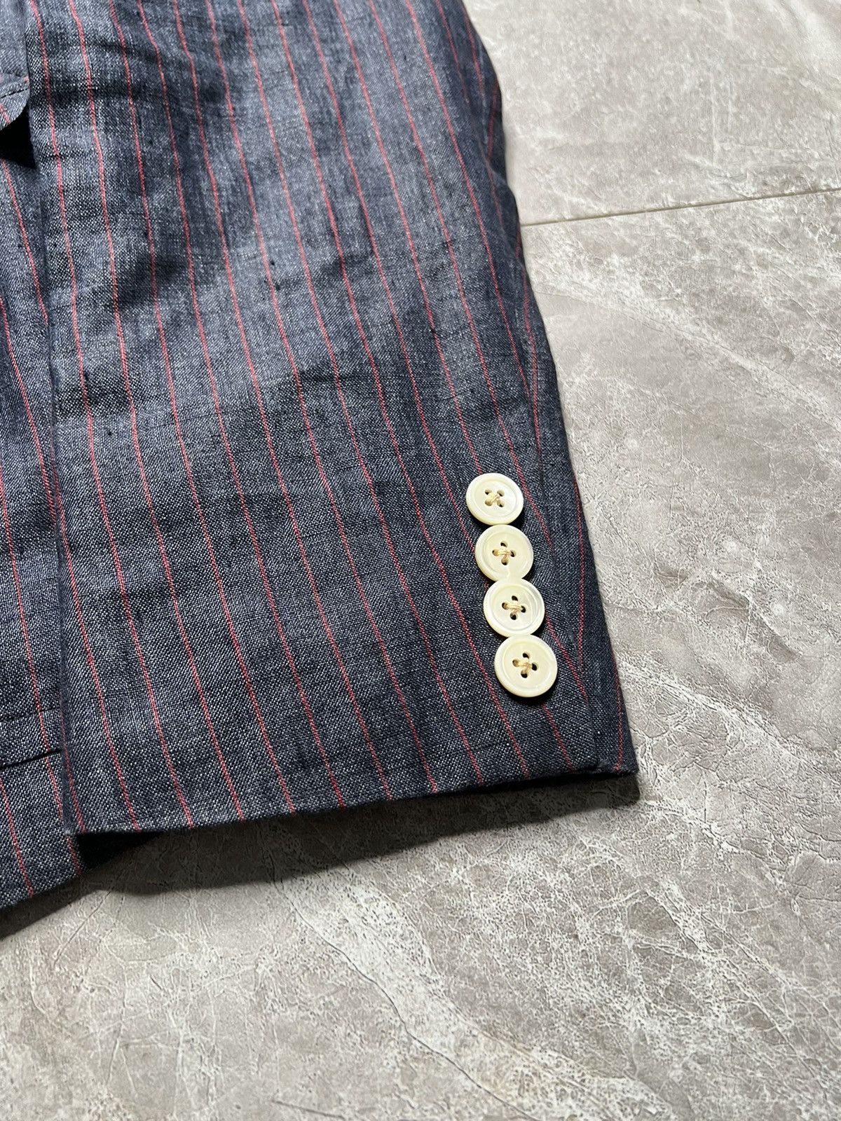 Band Of Outsiders Band Of Outsiders Hand Tailored MOP buttons Linen Blazer Size US L / EU 52-54 / 3 - 2 Thumbnail