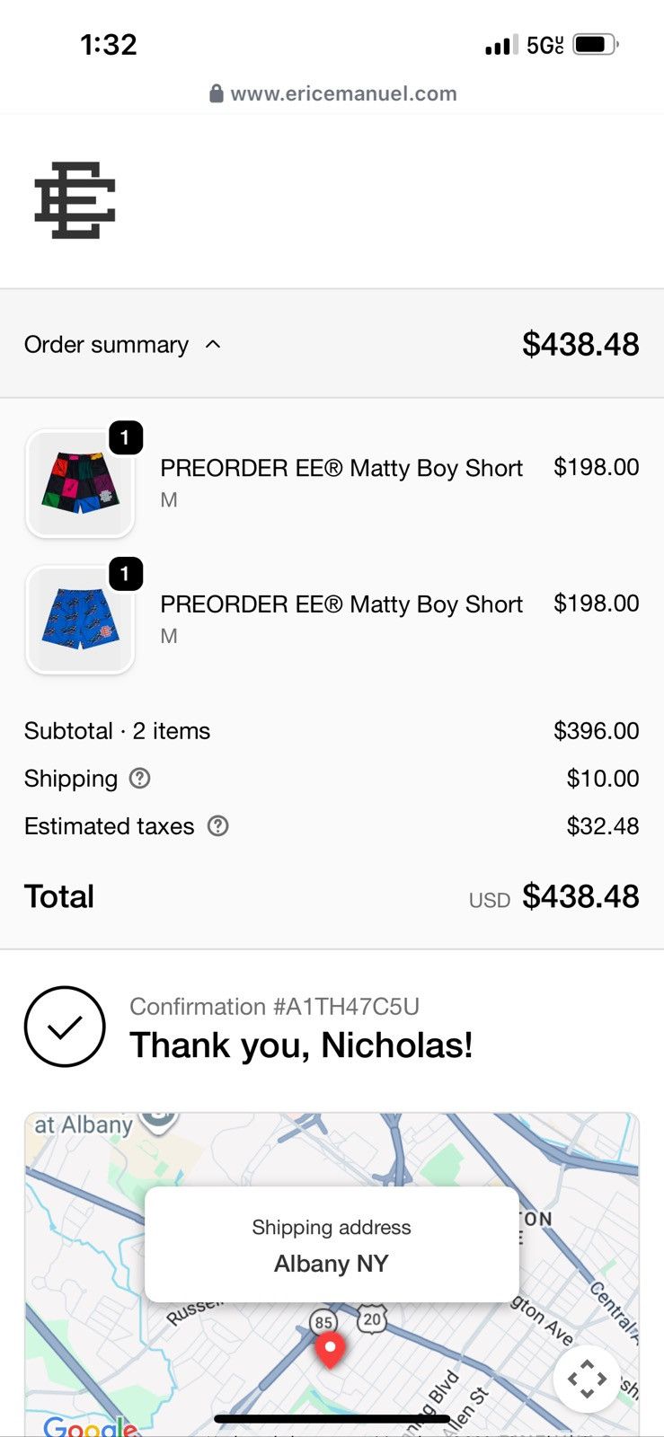 Eric Emanuel Eric Emanuel x Matty Boy black shorts medium Size US 30 / EU 46 - 2 Thumbnail