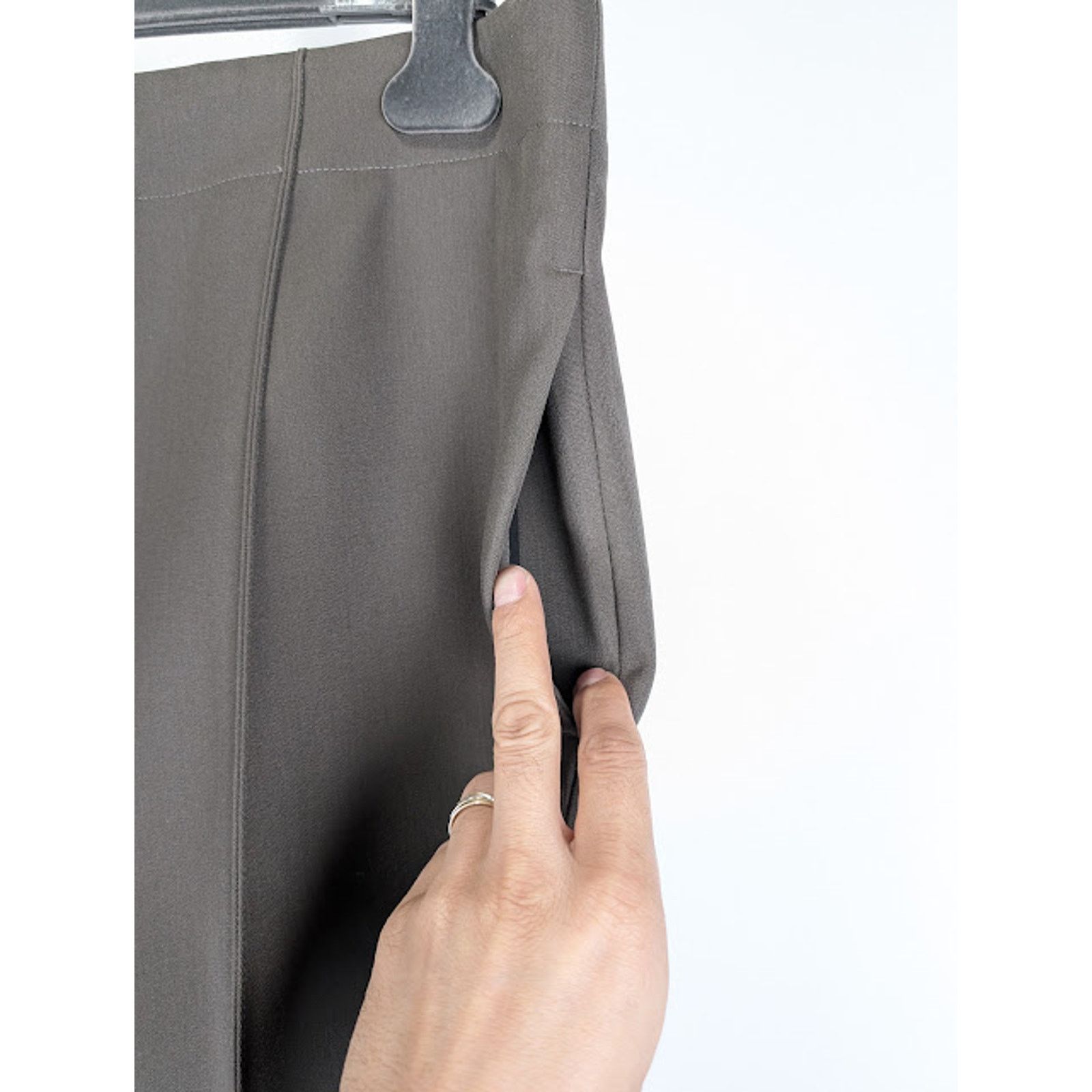 Bottega Veneta o1rshd1 Compact Wool Trousers in Olive Size US 34 / EU 50 - 8 Thumbnail