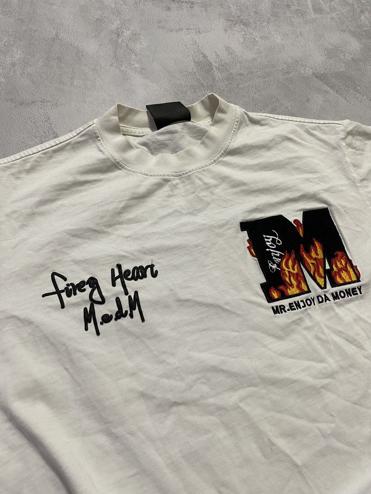 Japanese Brand ☄️ MR.ENJOY DA MONEY (M.E.D.M) MEDM Logo Fire Tee Size US M / EU 48-50 / 2 - 2 Thumbnail