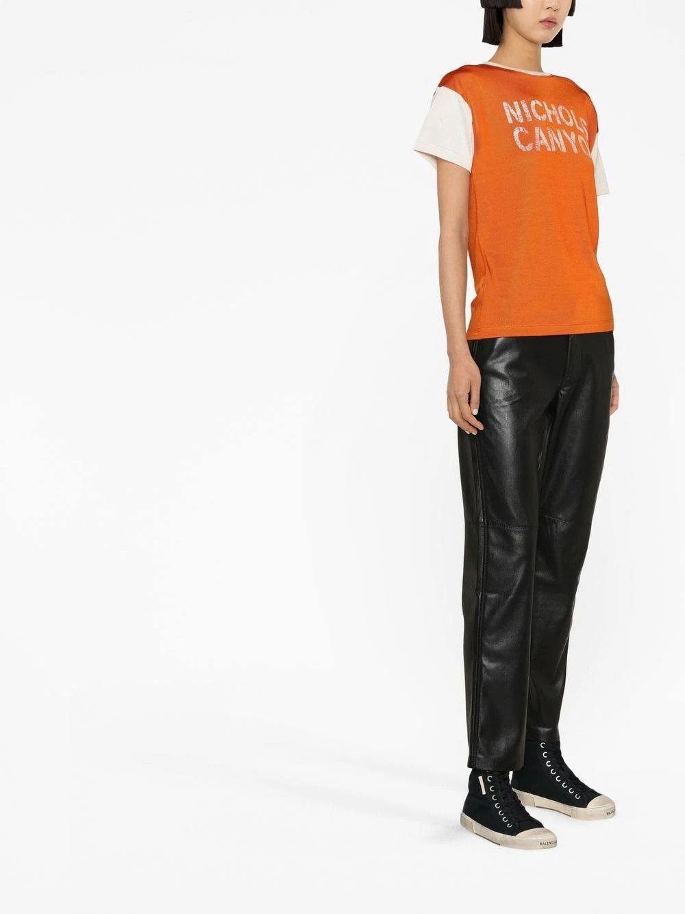 Saint Laurent Paris o1s1wg111024 T-Shirt 70's J Vi Co Imp Nicho Beige & Orange Size M / US 6-8 / IT 42-44 - 3 Thumbnail