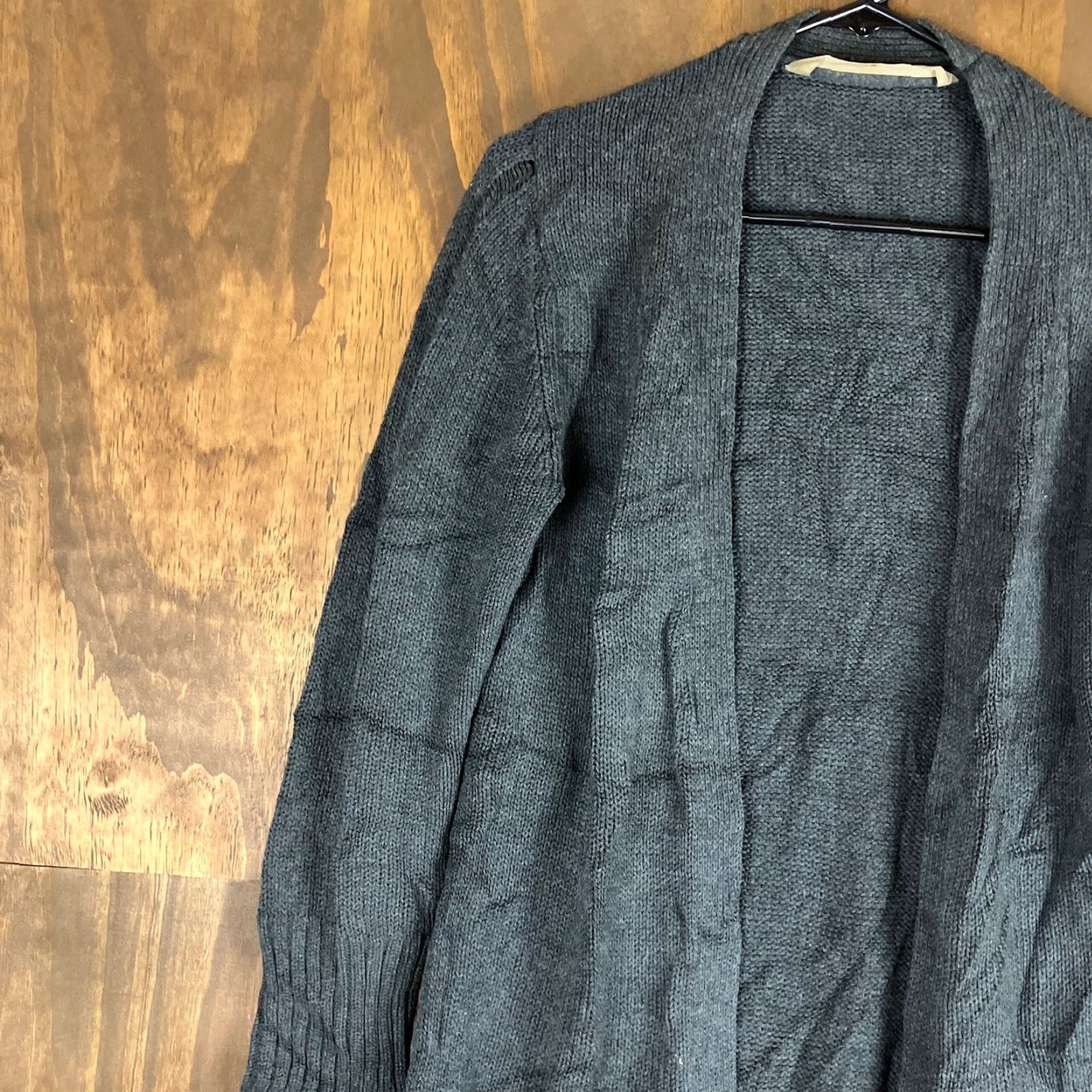 Athleta Athleta Cardigan Womens S Charcoal 100% Merino Wool Open Front Duster Size S / US 4 / IT 40 - 4 Thumbnail