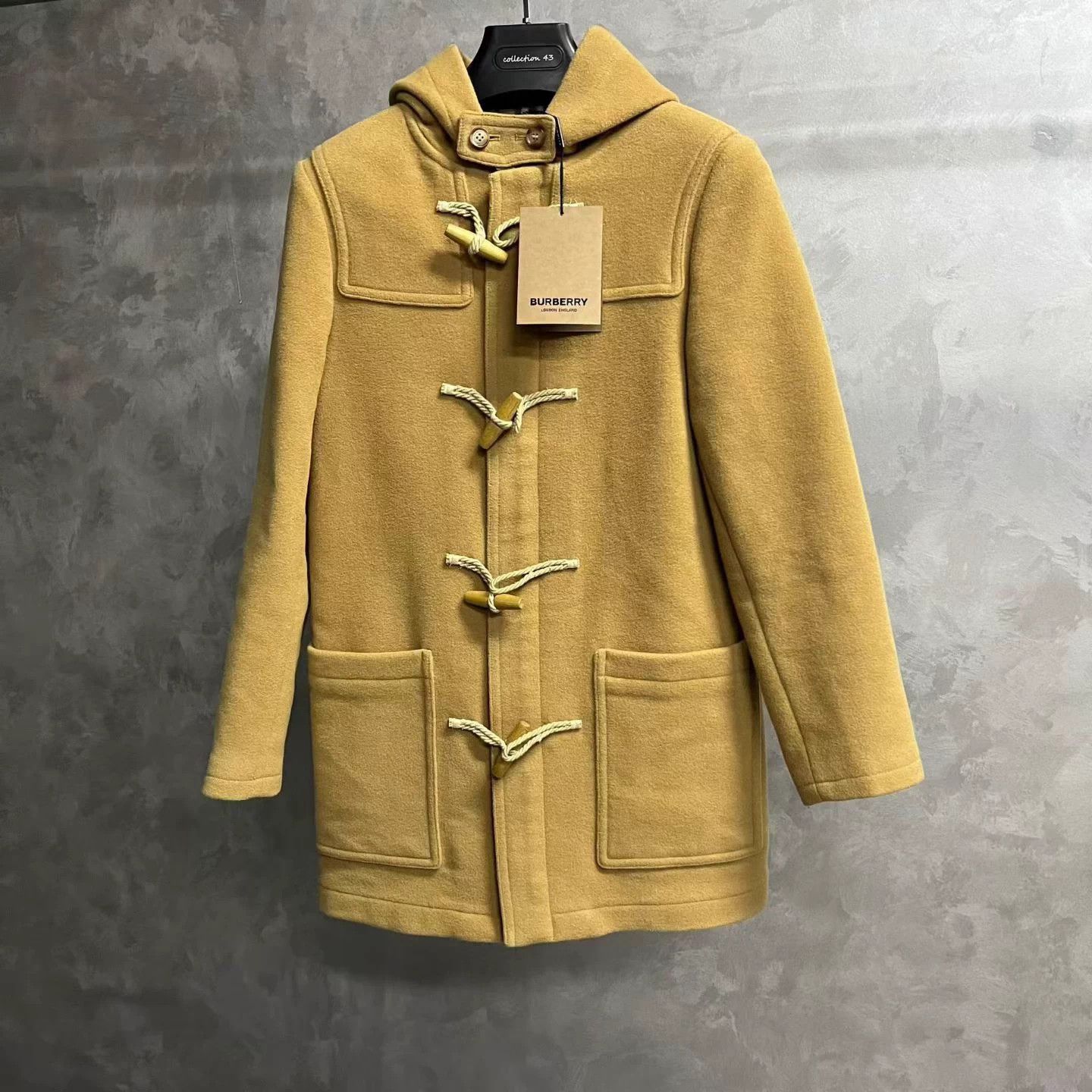 Burberry Burberry Wool Hooded Camel Button Mid-Length Overcoat 14y Size XXS / US 00 / IT 34 - 1 Thumbnail