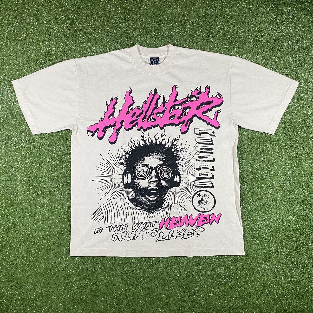 image of Hellstar Heaven On Earth T-Shirt in Off White, Men's (Size Large)