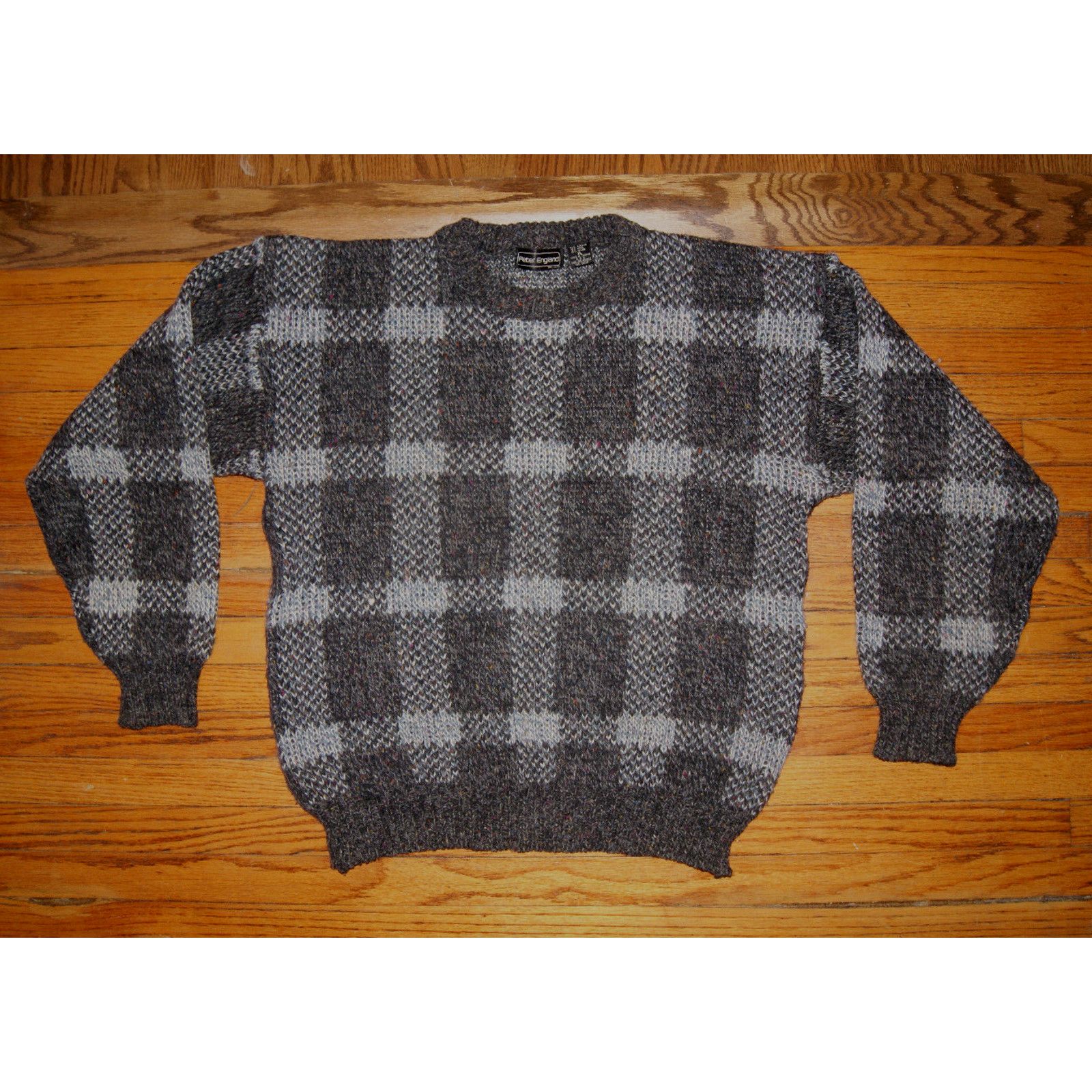 Other VTG Grandpa Sweater Mens XL Wool Blend Gray Black Chunky Size US XL / EU 56 / 4 - 1 Thumbnail