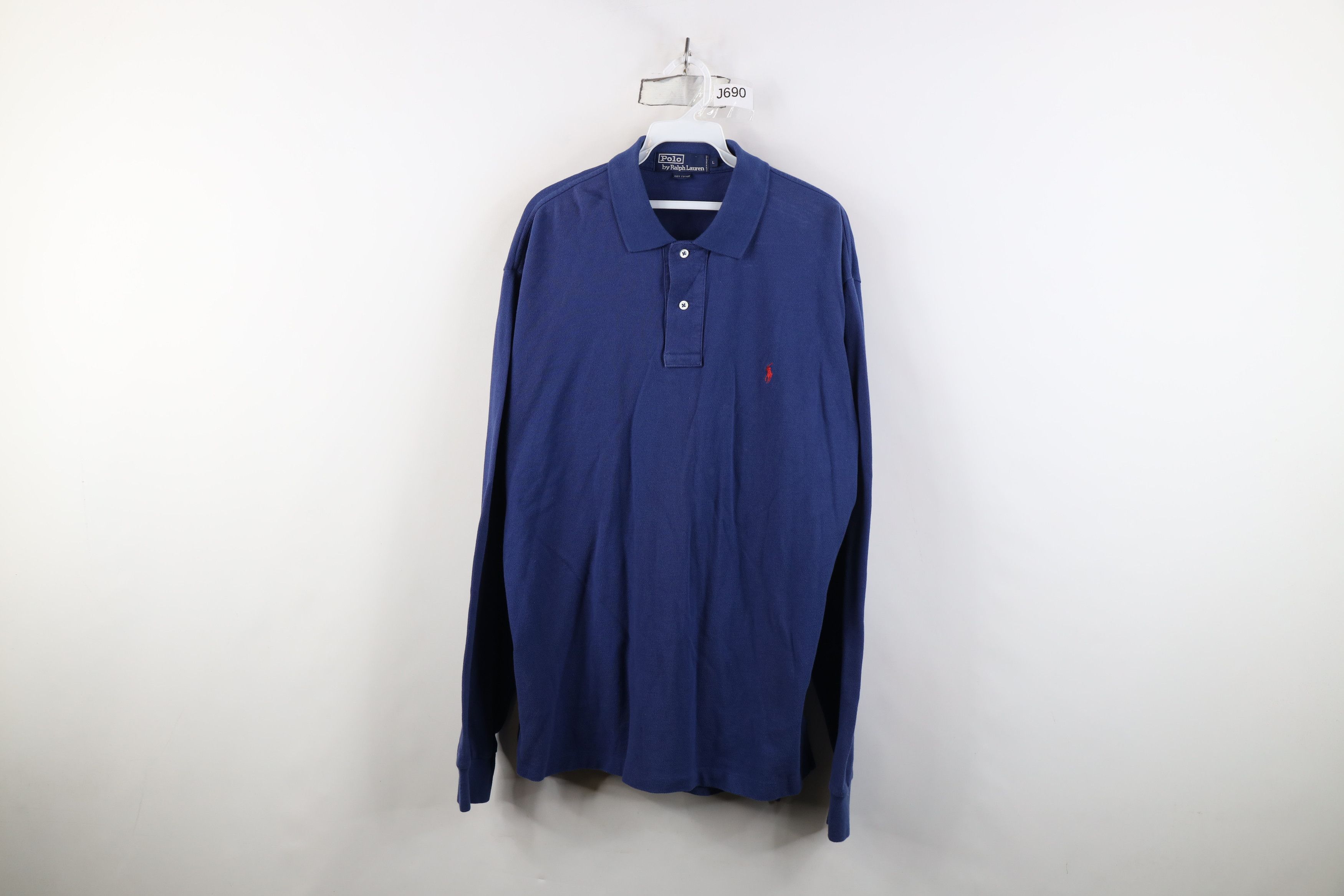 Ralph Lauren Vintage 90s Ralph Lauren Long Sleeve Rugby Polo Shirt Blue Size US L / EU 52-54 / 3 - 1 Thumbnail