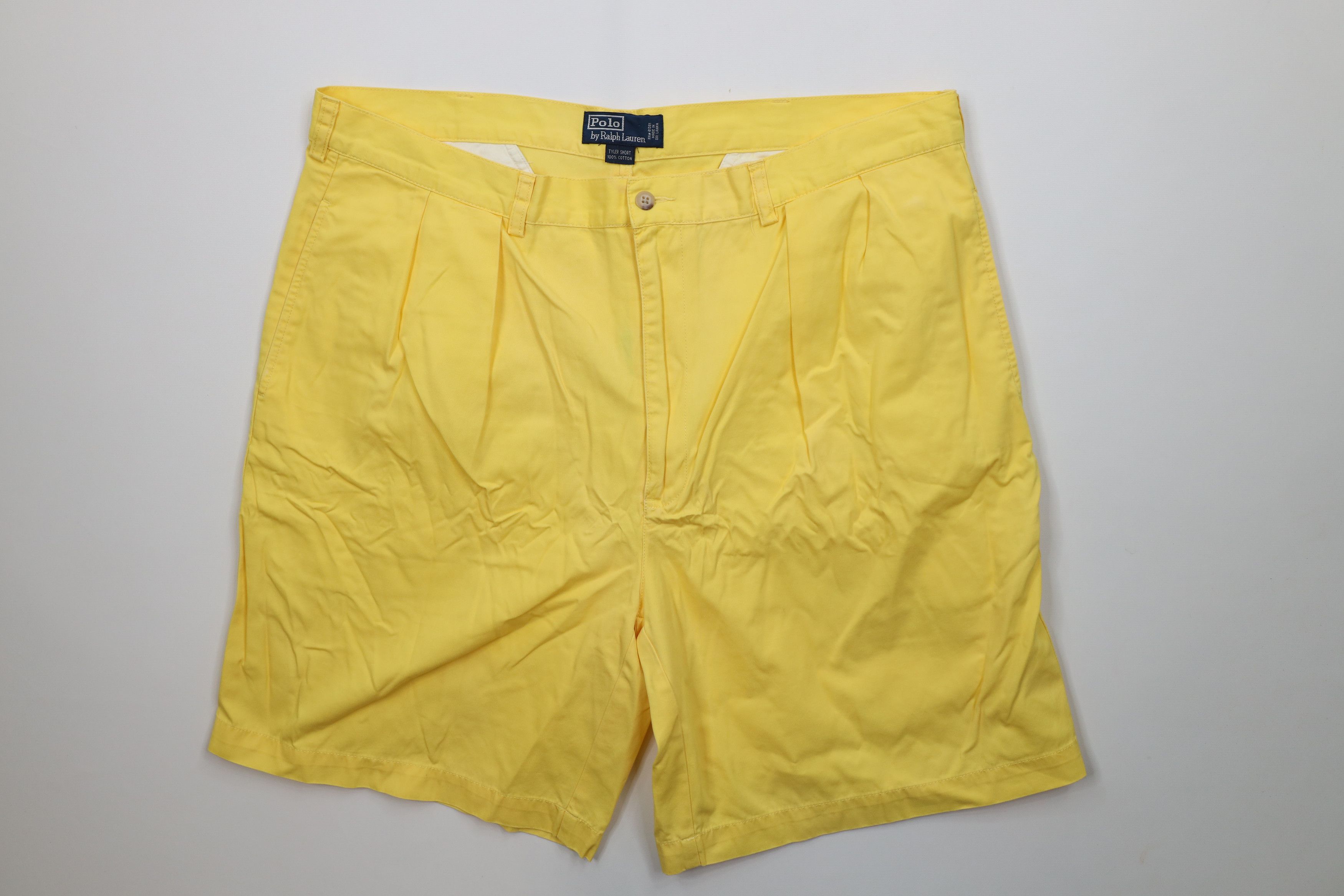 Ralph Lauren Vintage 90s Ralph Lauren Above Knee Chino Shorts Yellow Size US 40 / EU 56 - 1 Thumbnail
