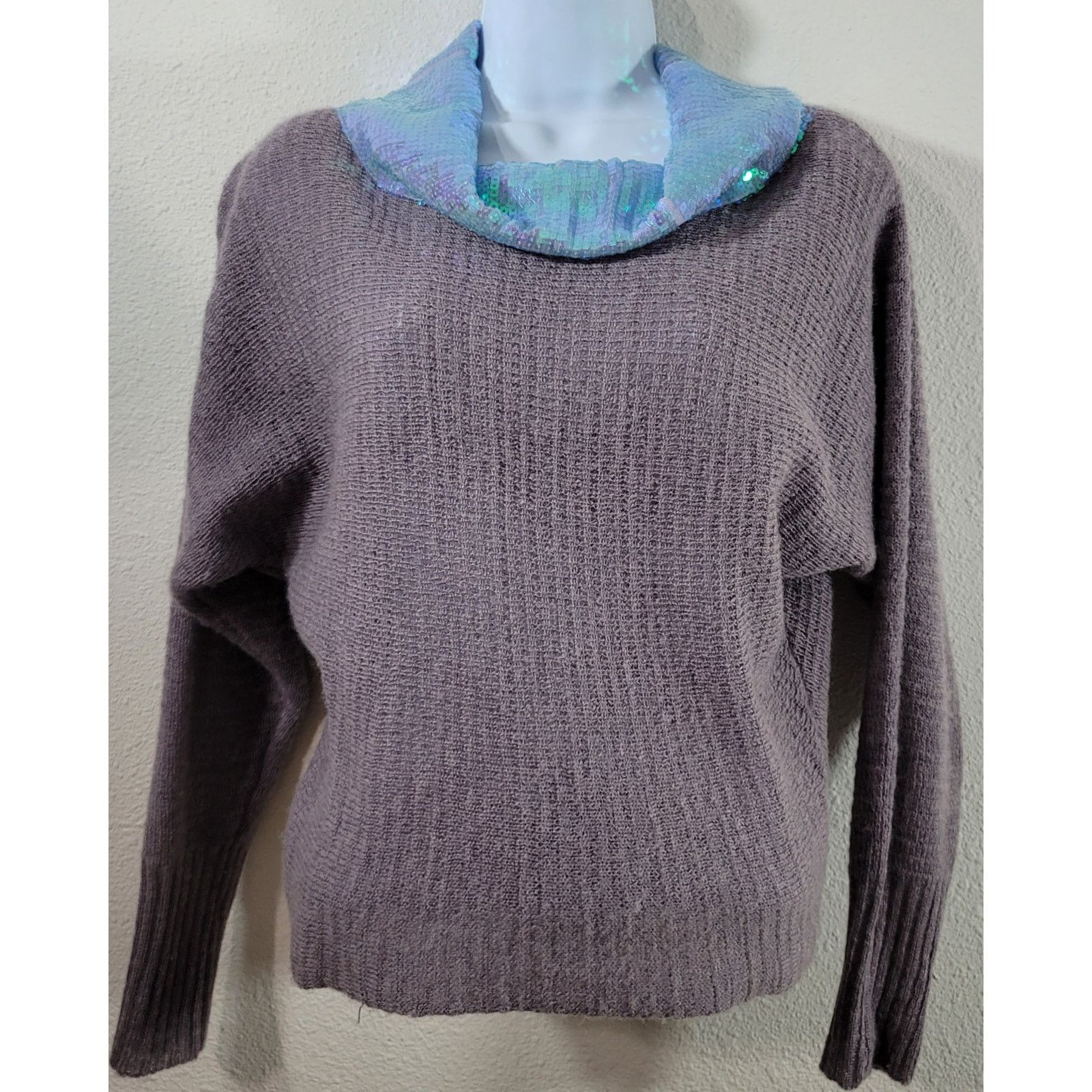 Other Love Change Mauve Sequin Cowl Neck Cropped Sweater XL Soft Size XL / US 12-14 / IT 48-50 - 1 Thumbnail