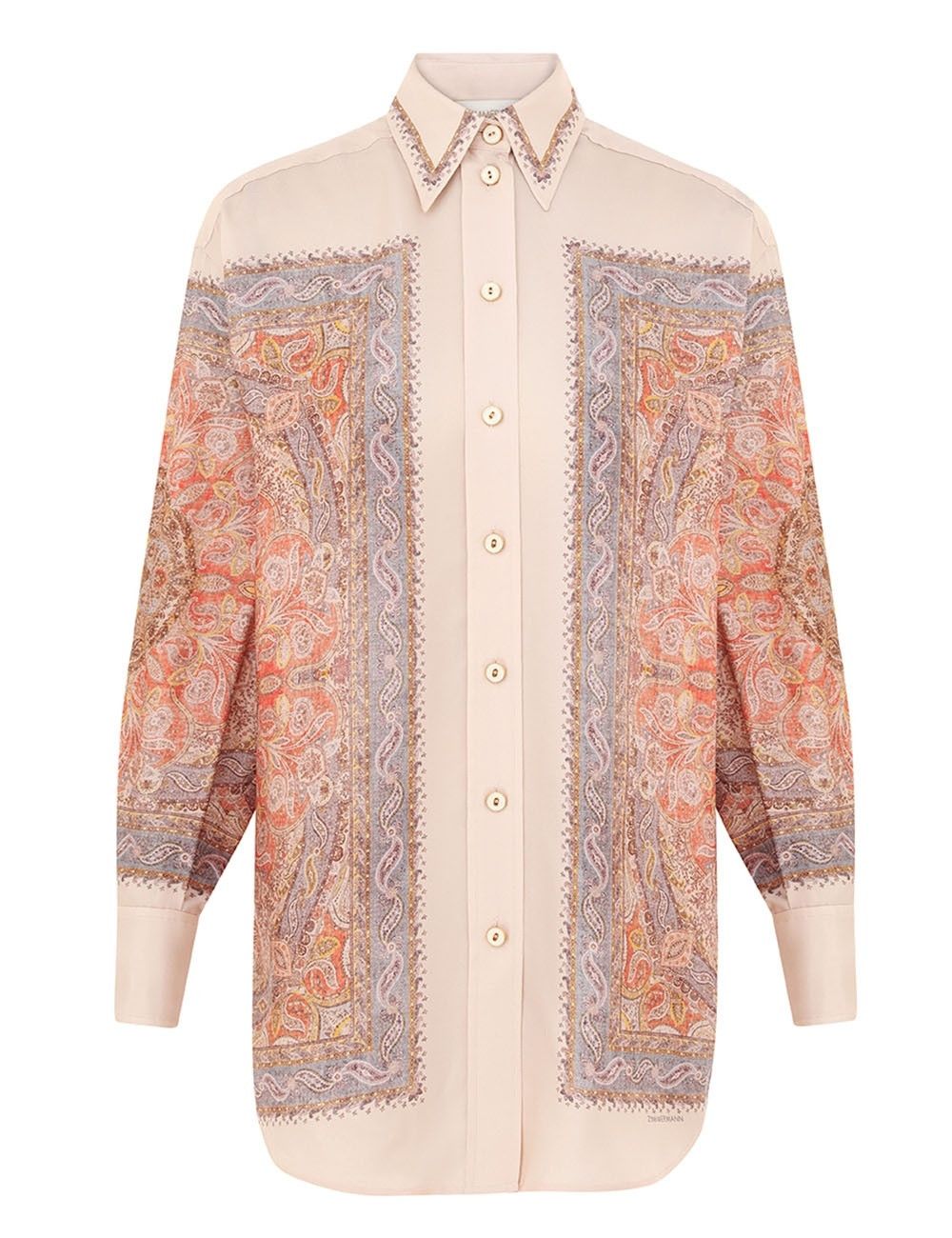 Zimmermann o1s22i1n1024 Illustration Silk Blouse in Multicolor Size M / US 6-8 / IT 42-44 - 1 Thumbnail