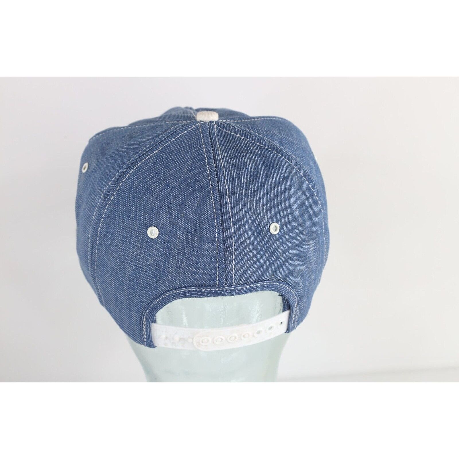 Vintage Vintage 80s K Brand BFI Garbage Can Patch Chambray Denim Hat Size ONE SIZE - 4 Thumbnail