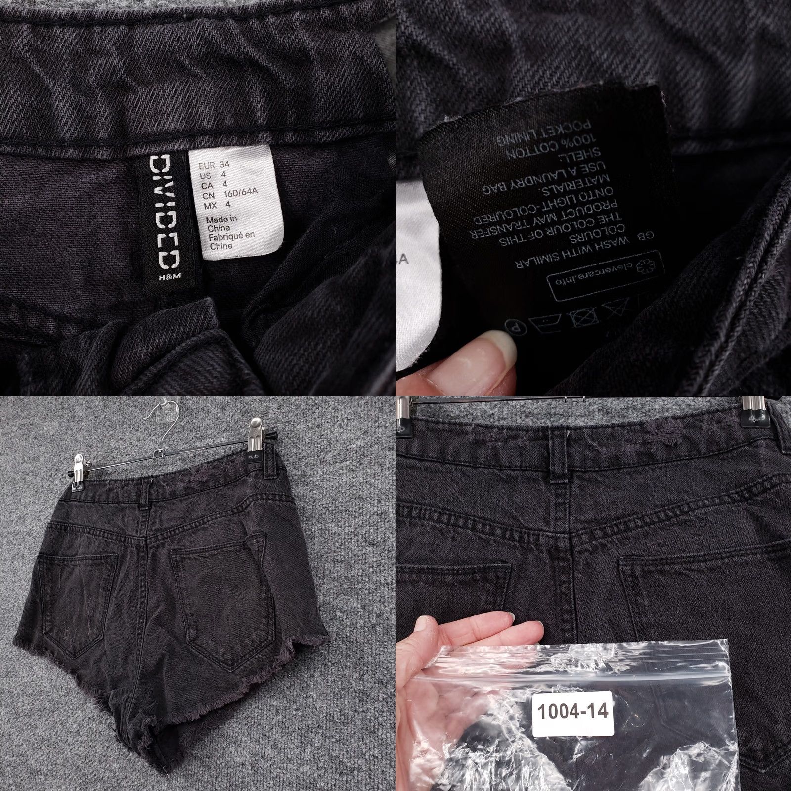 H&M H&M Divided Shorts Womens 4 Cut Off Mid Rise Denim Black Jeans Short Pants Casual Pockets Size 27" / US 4 / IT 40 - 8 Thumbnail