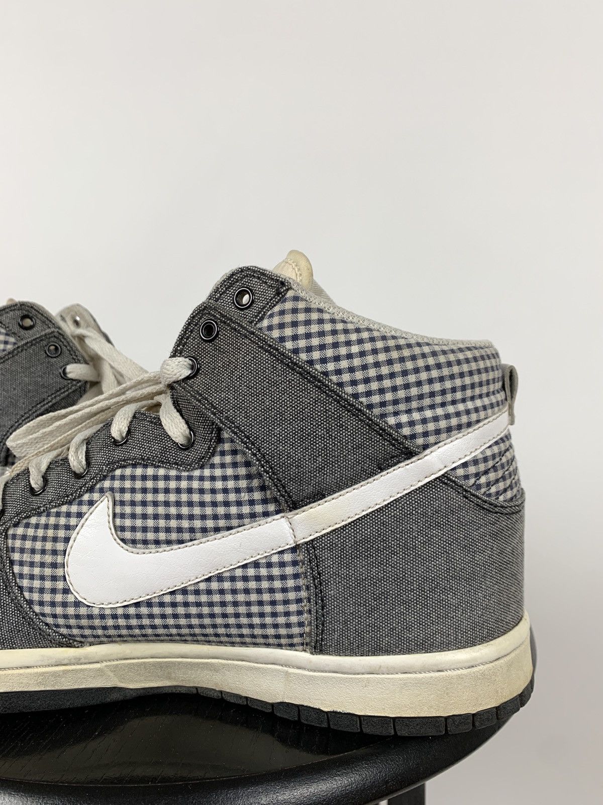 Nike Rare Nike High Dunk Checkered Denim Sneakers Size US 11 / EU 44 - 18 Thumbnail