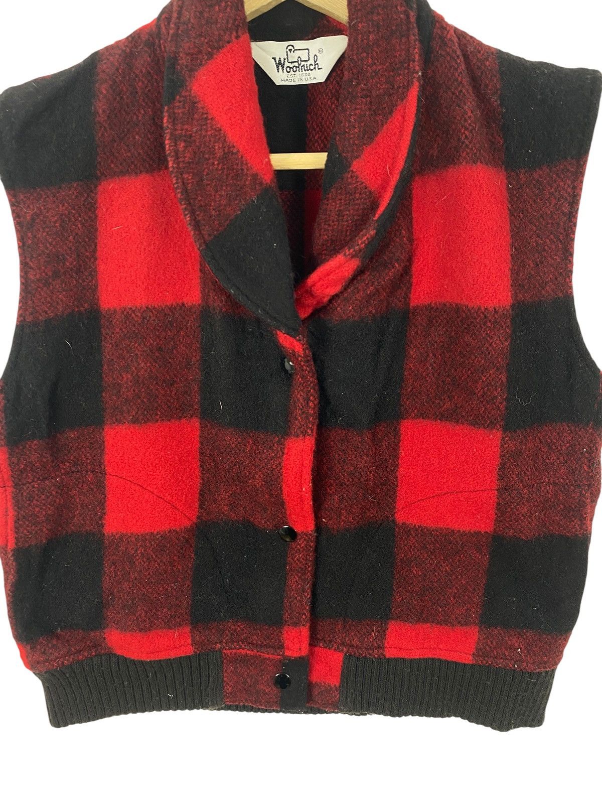 Woolrich Woolen Mills Vintage WOOLRICH BUFFALO Plaid Vest Jacket Check Outdoor Size S / US 4 / IT 40 - 5 Thumbnail