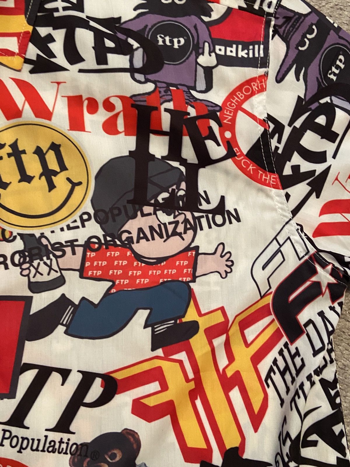 Fuck The Population FTP White Archive Button Up Shirt Size US L / EU 52-54 / 3 - 7 Thumbnail