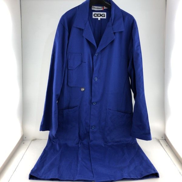 Comme des Garcons Jacket Button Up Plain MolineL Long Work Jacket Blue Grailed