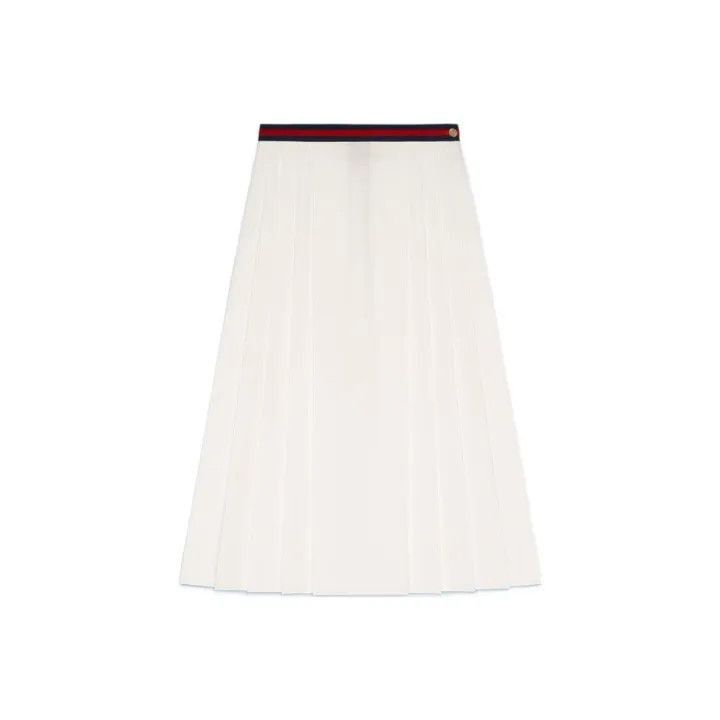 Gucci Gucci White Pleated Midi Skirt for Women-2507 Size 39" - 1 Thumbnail