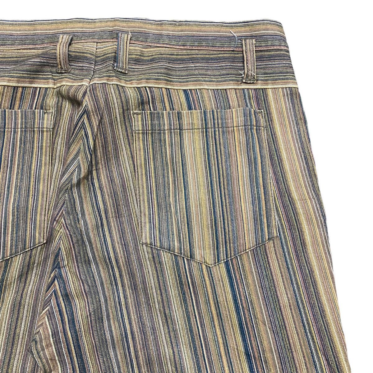 Japanese Brand CUSTOM CULTURE PinStriped Denim Flare Jeans Size US 30 / EU 46 - 10 Thumbnail