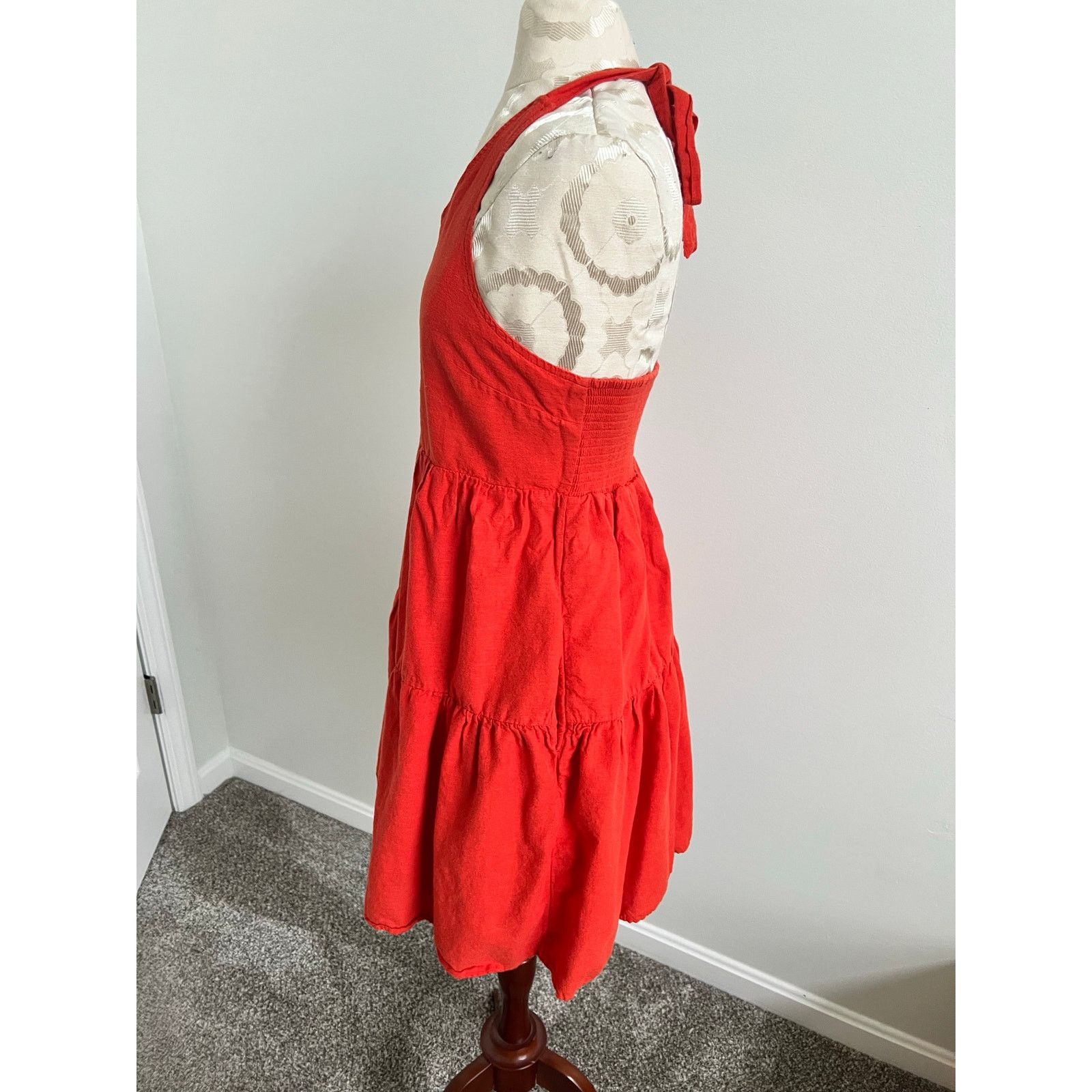 American Eagle Outfitters American Eagle Tiered Tie Neck Halter Dress Large Size L / US 10 / IT 46 - 2 Thumbnail