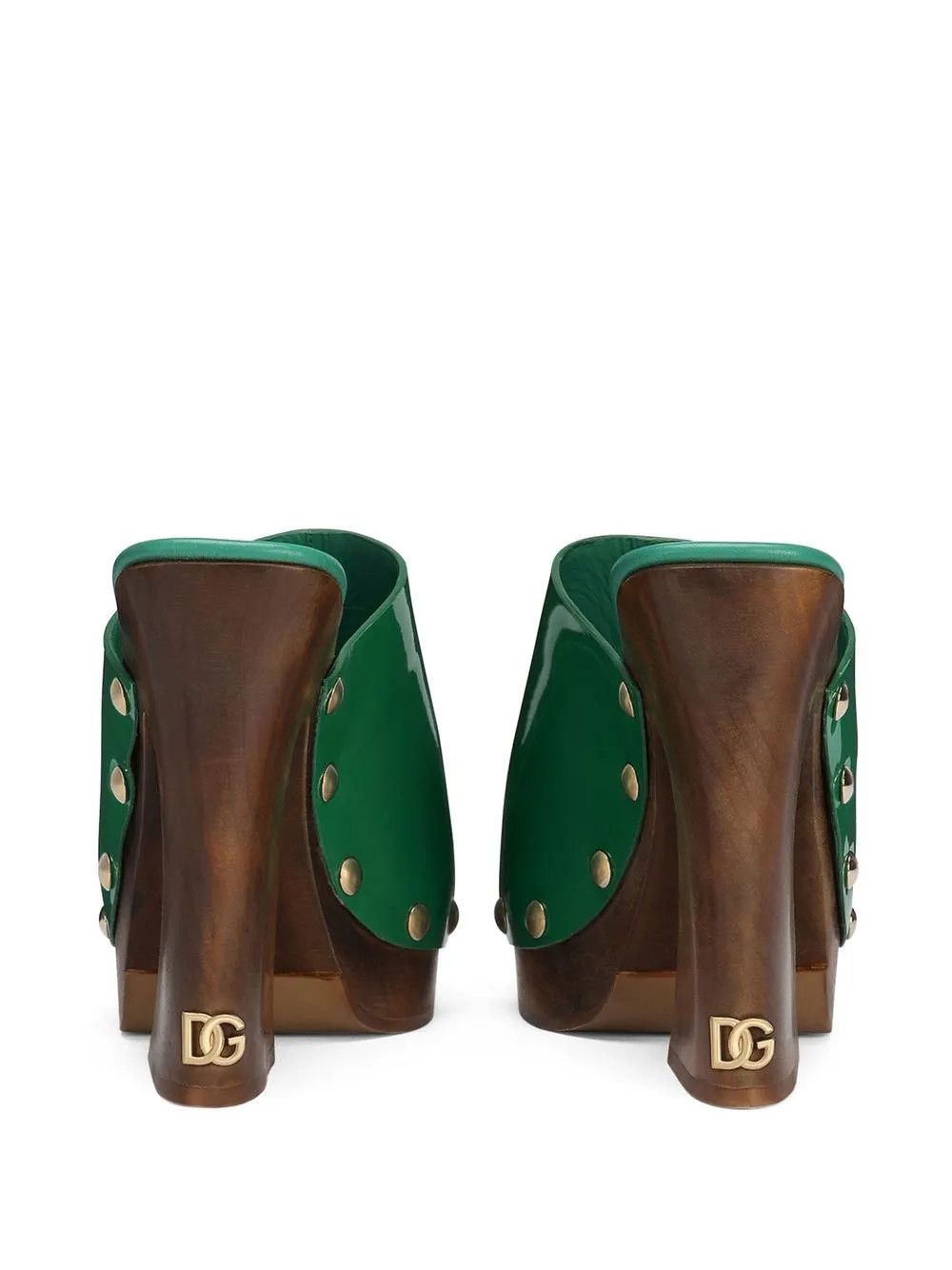 Dolce & Gabbana o1y0925 Geometric Heel Mules in Emerald Green Size US 5.5 / IT 35.5 - 4 Thumbnail