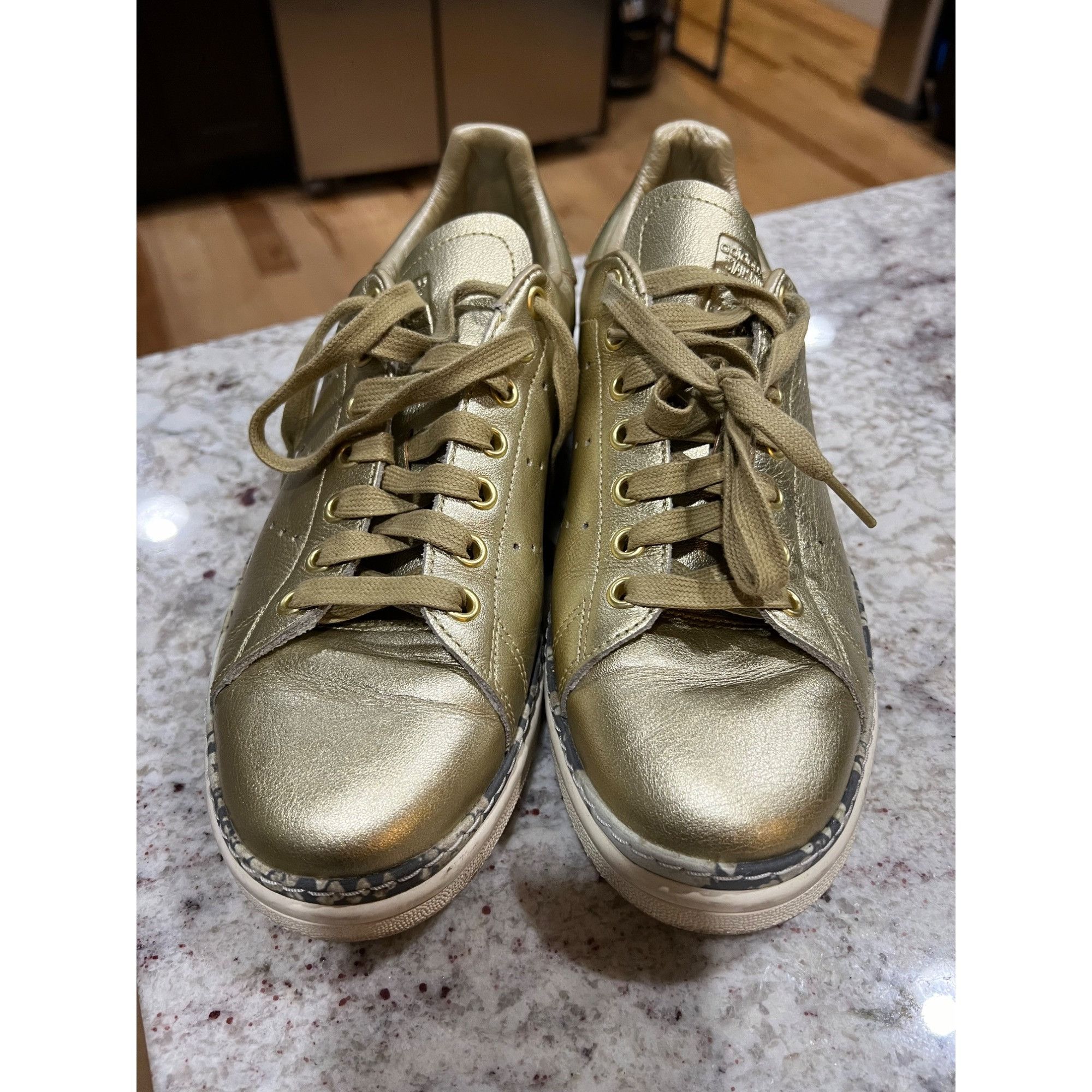 Adidas ADIDAS STAN SMITH NEW BOLD Gold Metallic Shoes - Size 8.5 Size US 8.5 / IT 38.5 - 3 Thumbnail