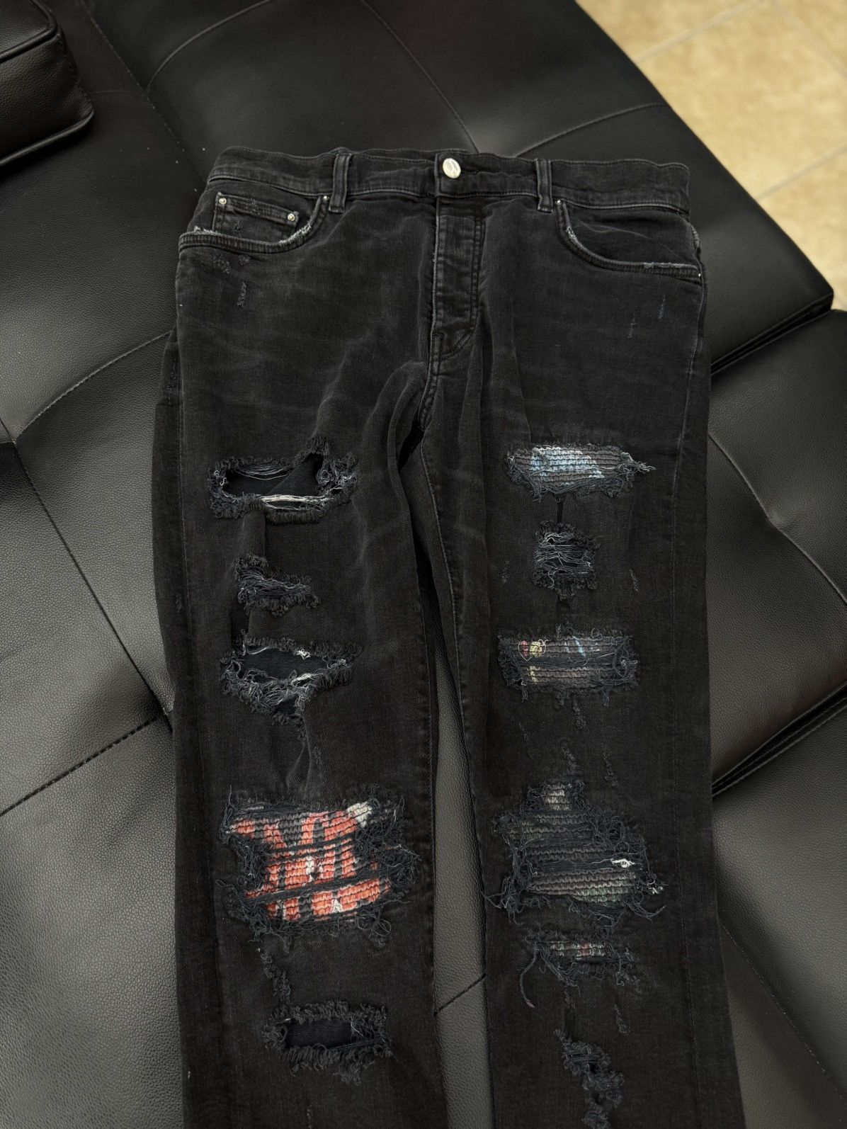 Amiri Amiri Jeans Black Colorful Patch Size 33 🧼 Size US 33 - 4 Thumbnail