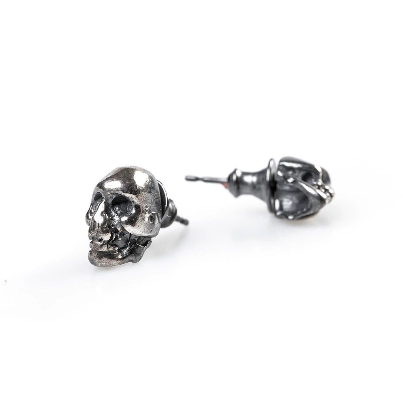 Chin Teo Silver Skull-Shaped Stud Earrings Size ONE SIZE - 1 Thumbnail