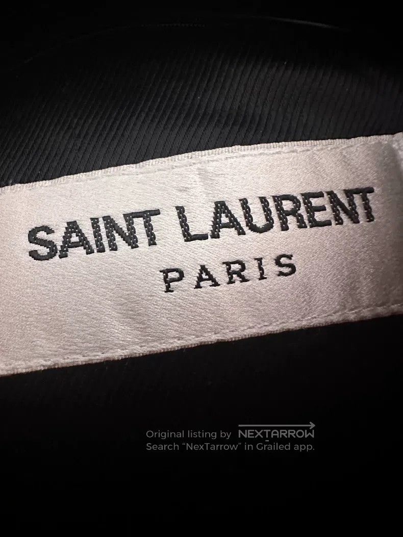 Saint Laurent Paris Saint Laurent Paris Red Knit Striped Baseball Jacket Size US M / EU 48-50 / 2 - 2 Thumbnail