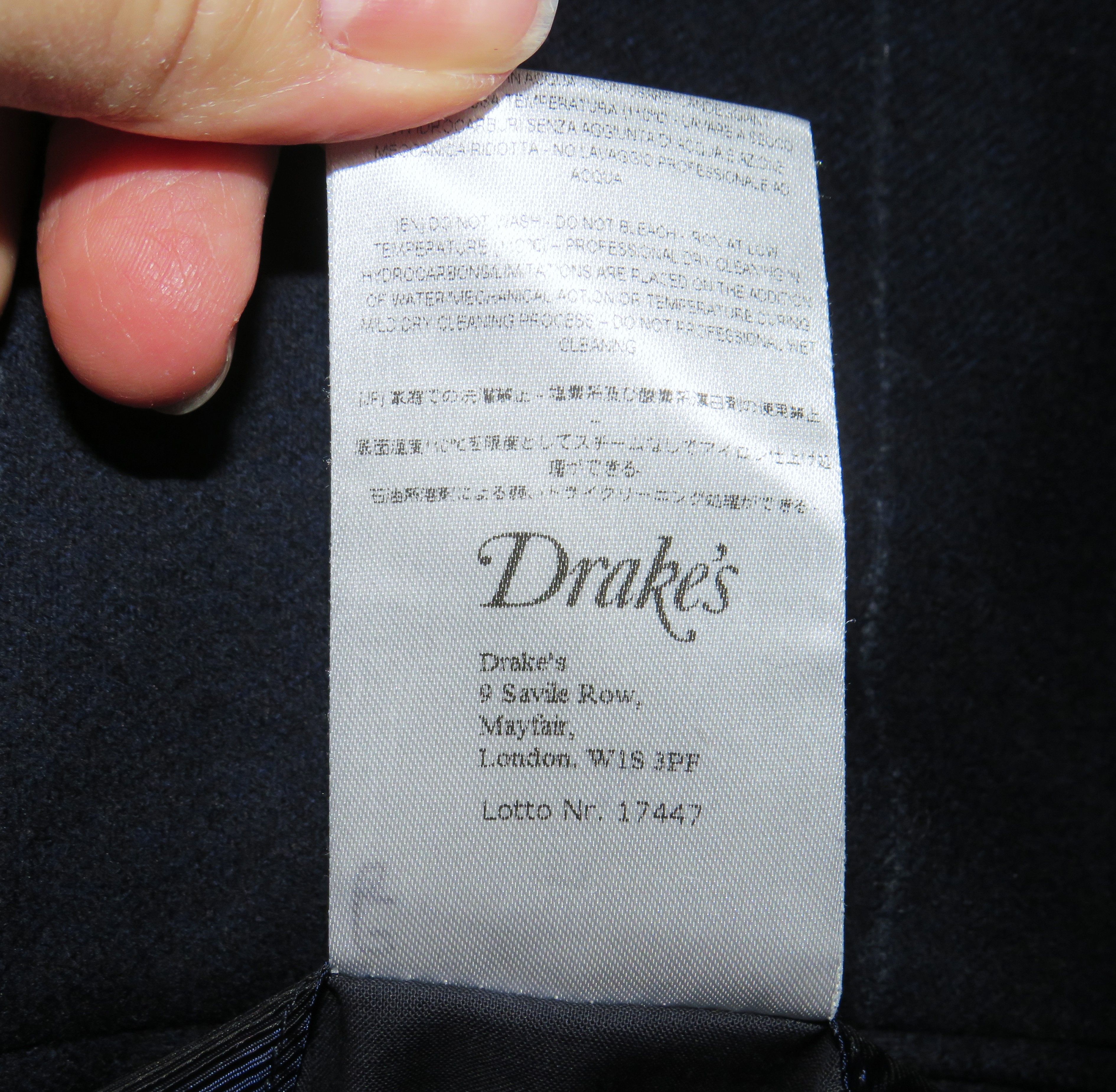 Drake's Navy Blue Chalk Stripe Flannel Three Roll Two Suit 38R NWT Size 38R - 18 Thumbnail