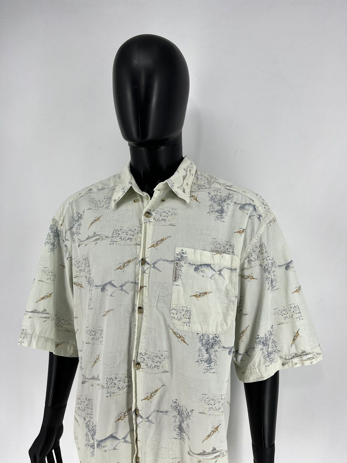 Columbia Vintage Columbia Fish Overprint Beach Hawaiian Shirt XLarge Size US XL / EU 56 / 4 - 4 Thumbnail