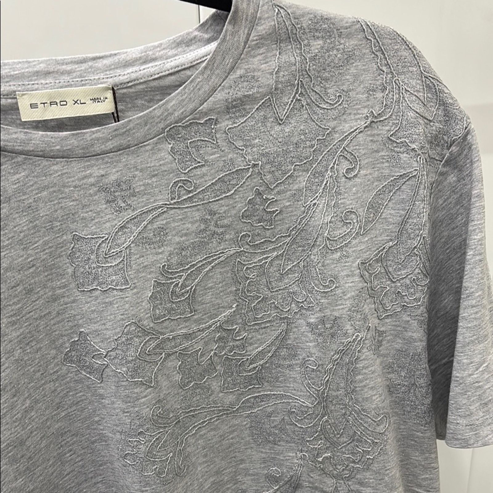 Etro Etro Gray Short Sleeve Tee Soft Cotton Casual Size XL Size US XL / EU 56 / 4 - 4 Thumbnail