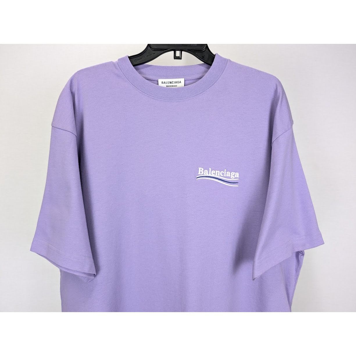 Balenciaga o1rshd1 Political Logo Large Fit T-Shirt in Light Purple Size US M / EU 48-50 / 2 - 5 Thumbnail