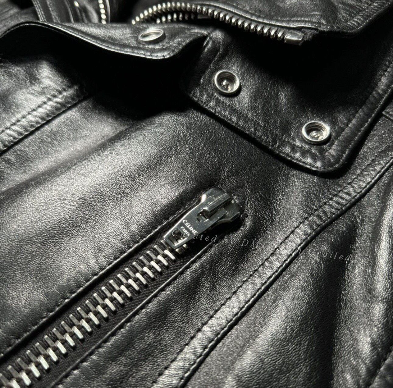 Celine CELINE Paris Black Leather Moto Jacket Size US M / EU 48-50 / 2 - 2 Thumbnail